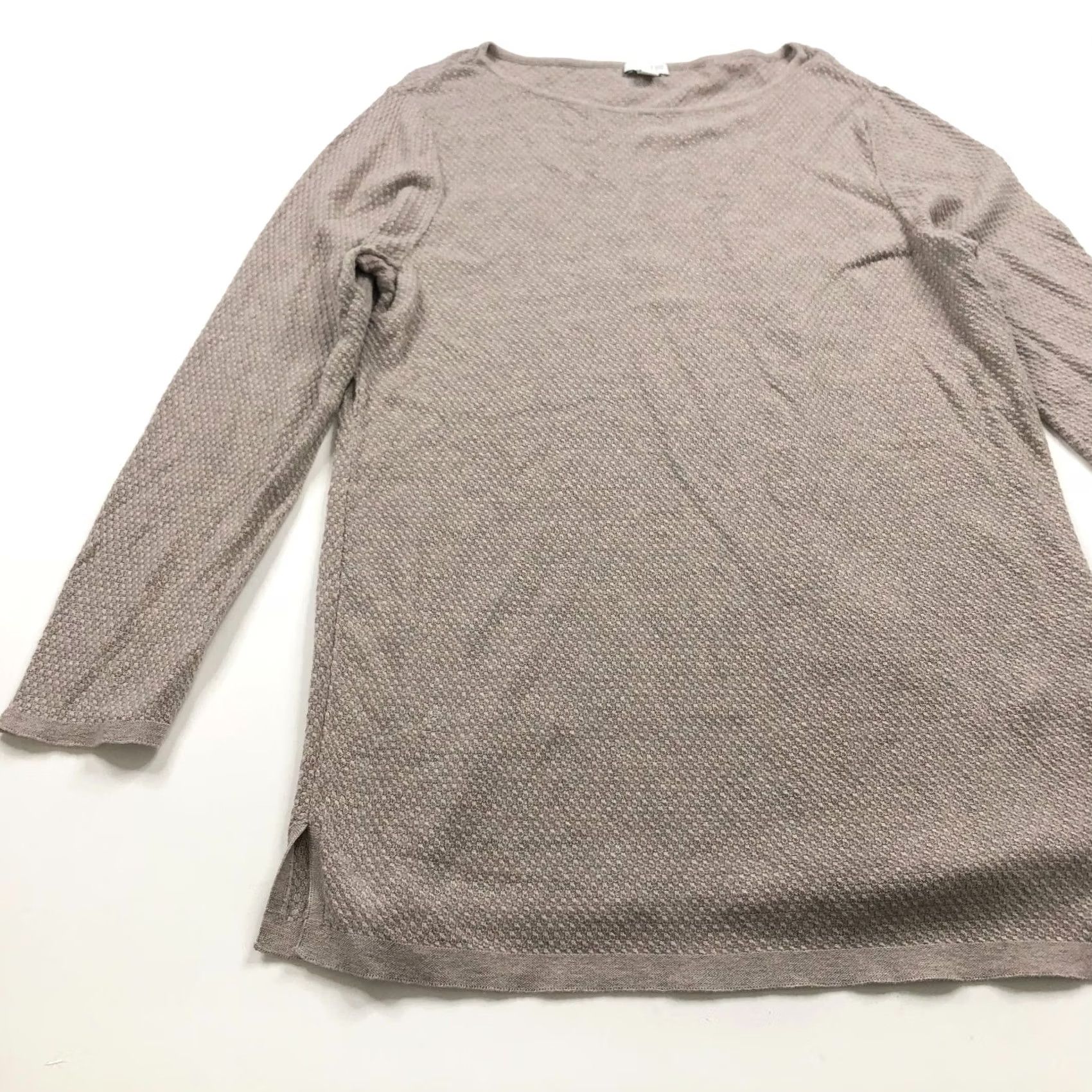 J. Jill J. Jill L Women's Knit Boat Neck Pullover Lightweight Sweater Tan Oatmeal Shirt/Top Size L / US 10 / IT 46 - 2 Thumbnail