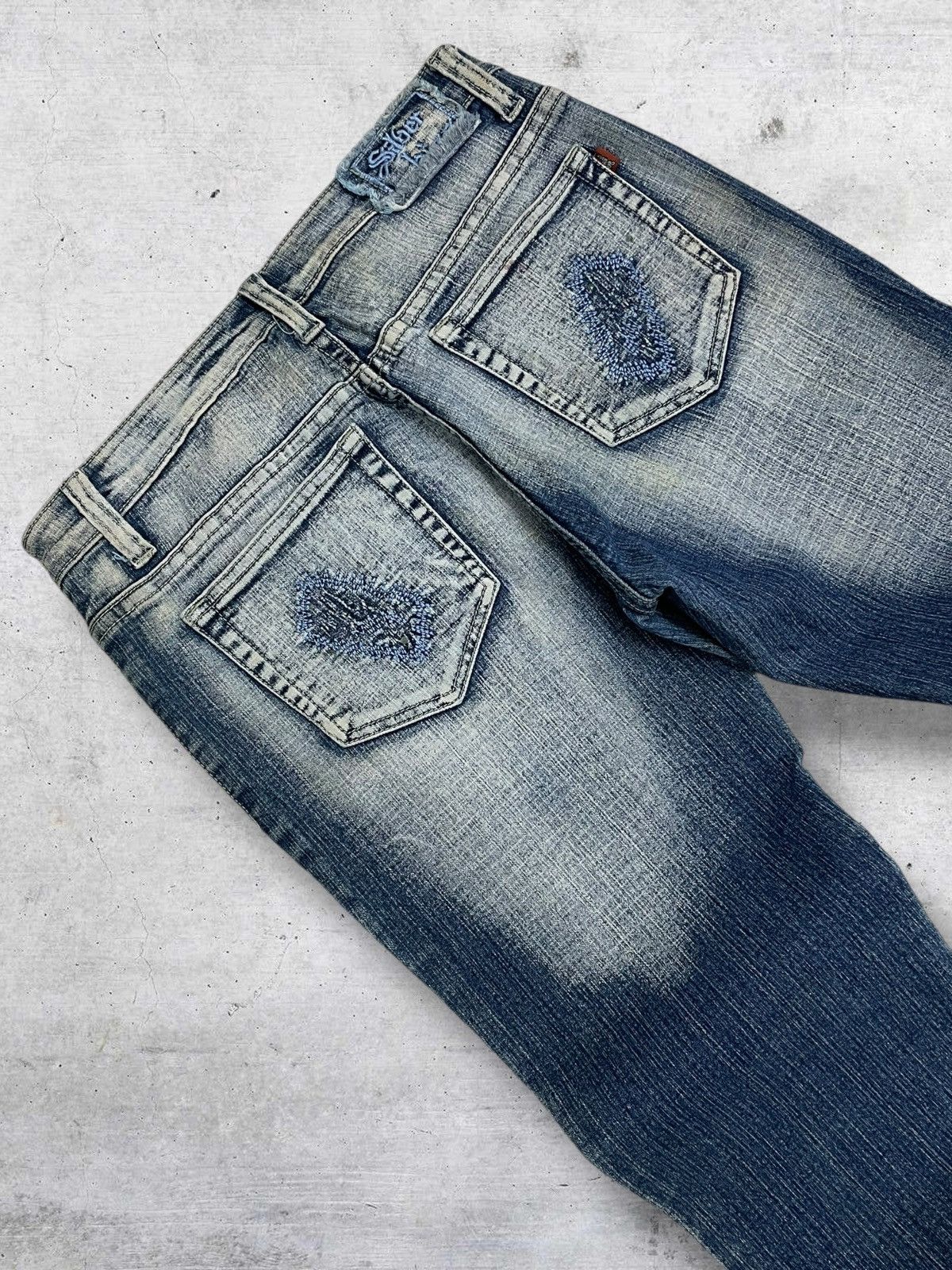 Tornado Mart SILVER KISS JAPAN DESIGNER FLARED DISTRESSED MUDWASH JEANS Size US 28 / EU 44 - 13 Thumbnail
