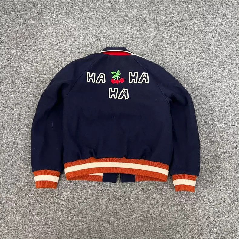 Gucci Gucci Cherry Baseball Jacket in Blue-2507 Size US L / EU 52-54 / 3 - 8 Thumbnail