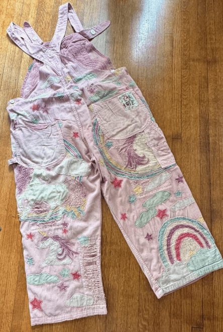 Magnolia Pearl Magnolia Pearl Appliqué Unicorn Overalls 037 Fairy OS Size 34" / US 12 / IT 48 - 3 Thumbnail