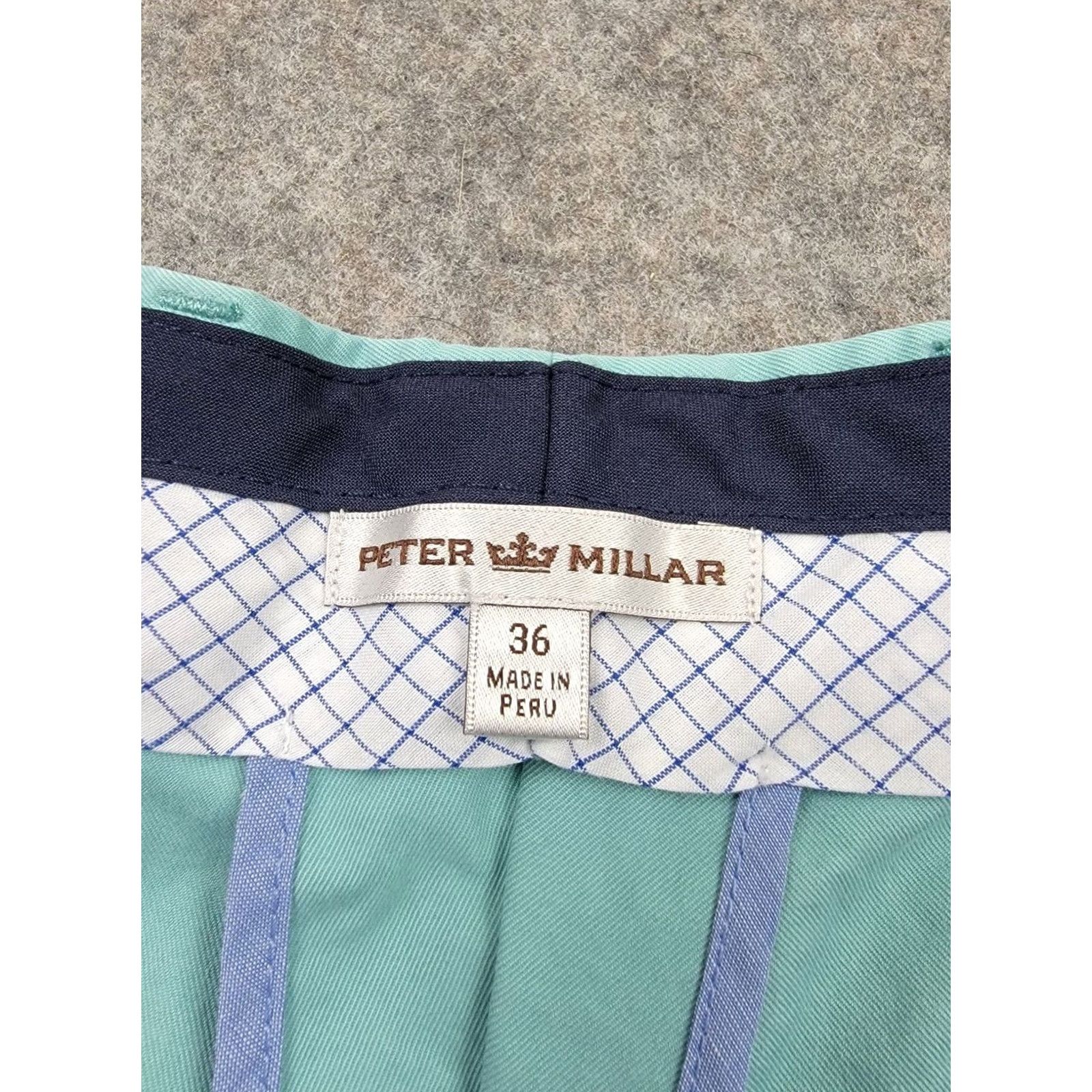 Peter Millar Peter Millar Shorts Mens 36 Blue Green Golf Chino Flat Front Pima Cotton Preppy Size US 36 / EU 52 - 3 Thumbnail