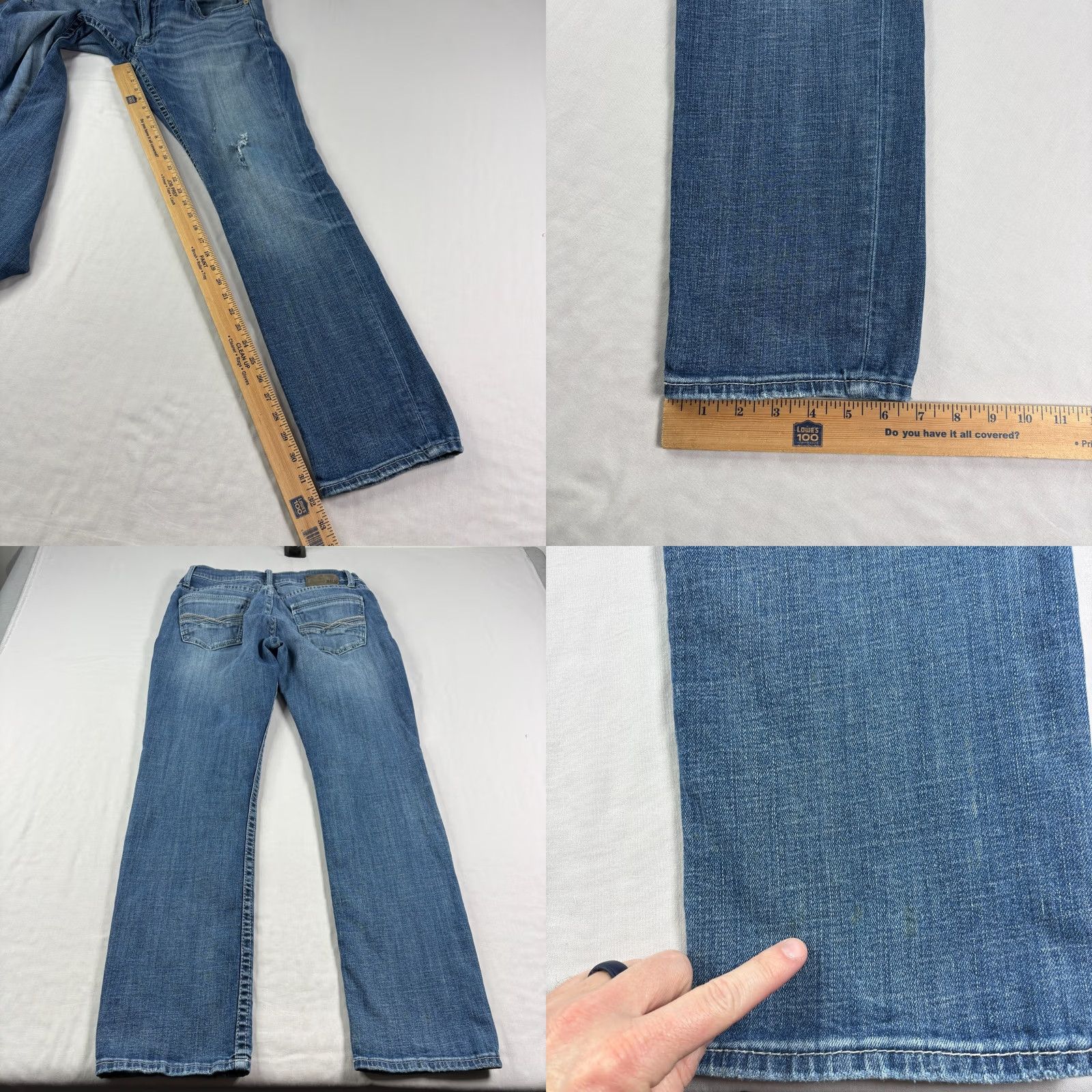 BKE BKE Jeans Mens 31x32 Blue Mason Tapered Distressed Denim Medium Wash Size US 31 - 8 Thumbnail