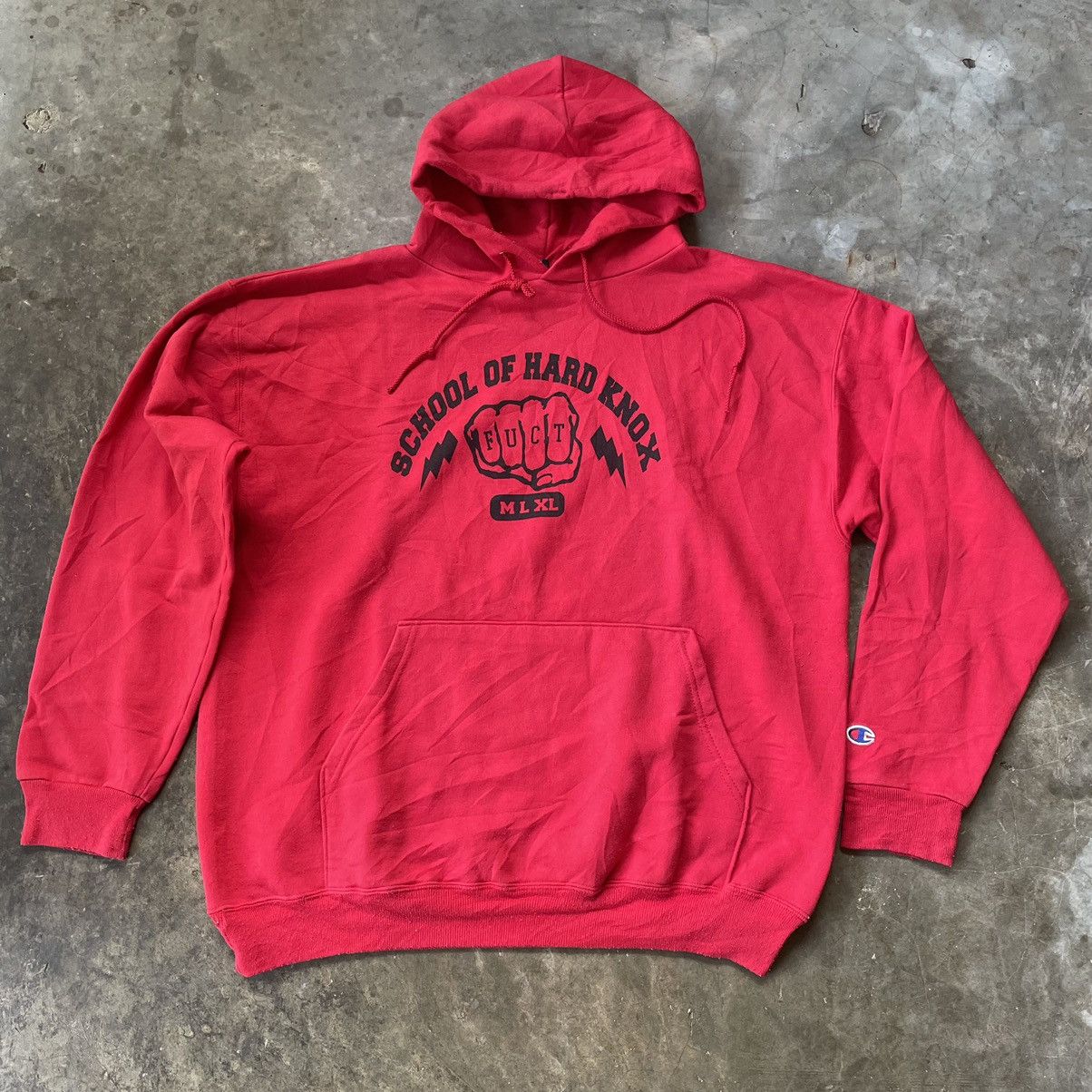image of Fuct Champion Hoodie in Red, Men's (Size Large)