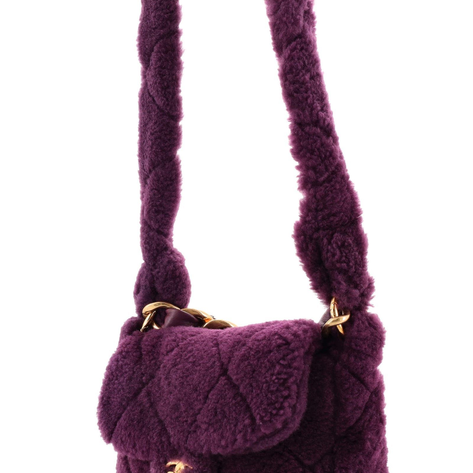 Coconing Flap Bag Quilted Shearling with Lambskin None