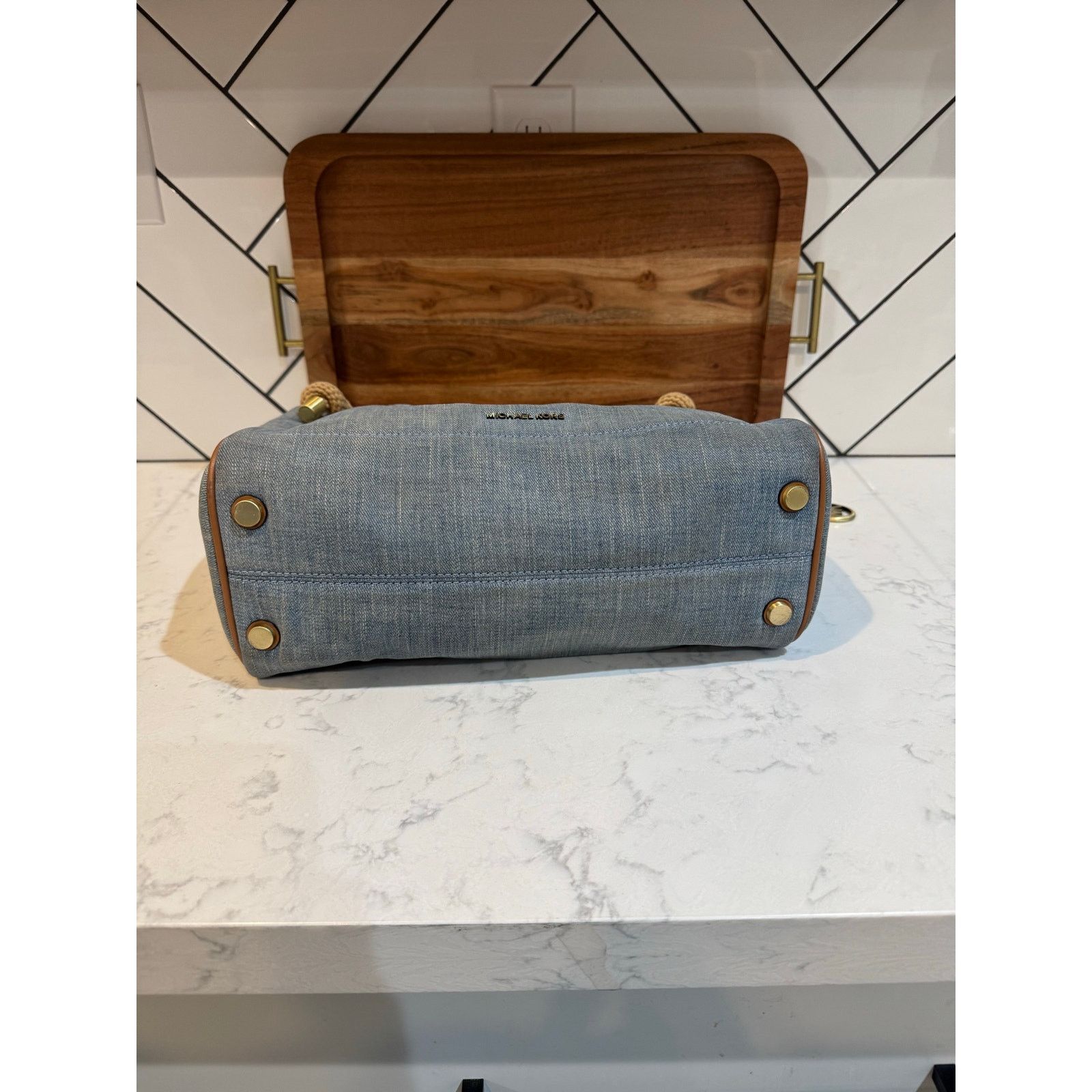 Michael Kors Michael Kors Isla Large Grab Bag denim twisted rope handles Size ONE SIZE - 10 Thumbnail