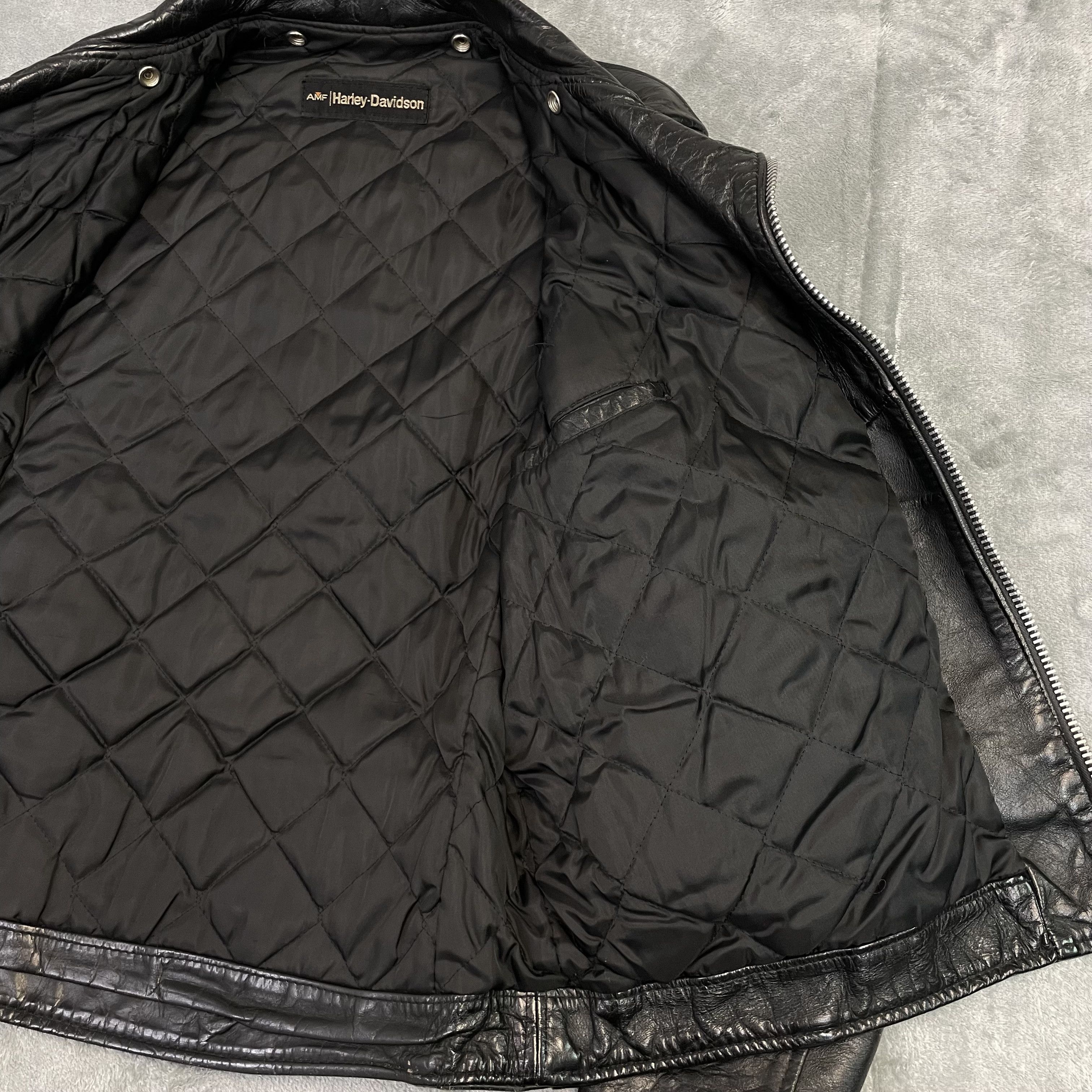 Harley Davidson × Vintage vintage 1970s black HARLEY DAVIDSON leather jacket 42 AMF Size US M / EU 48-50 / 2 - 7 Thumbnail