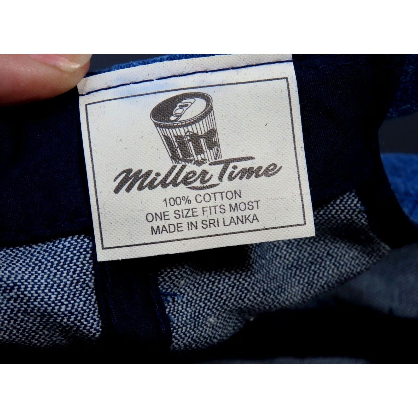 Vintage Miller Lite Time Embroidered Denim Trucker's Hat Cap New Strap Back Blue Men One Size Trucker Hat Beer Size ONE SIZE - 6 Thumbnail