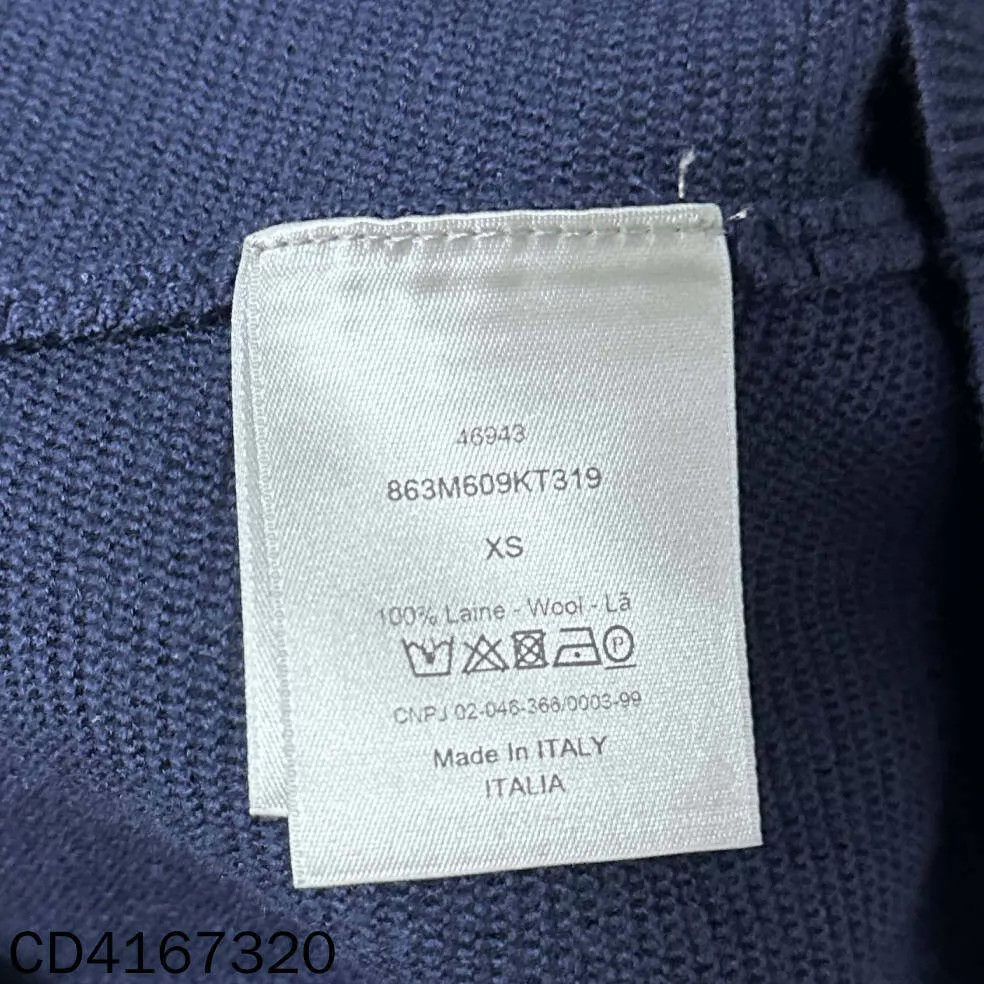 Dior Dior Distressed Navy Blue Knit Sweater XS Size US XS / EU 42 / 0 - 6 Thumbnail