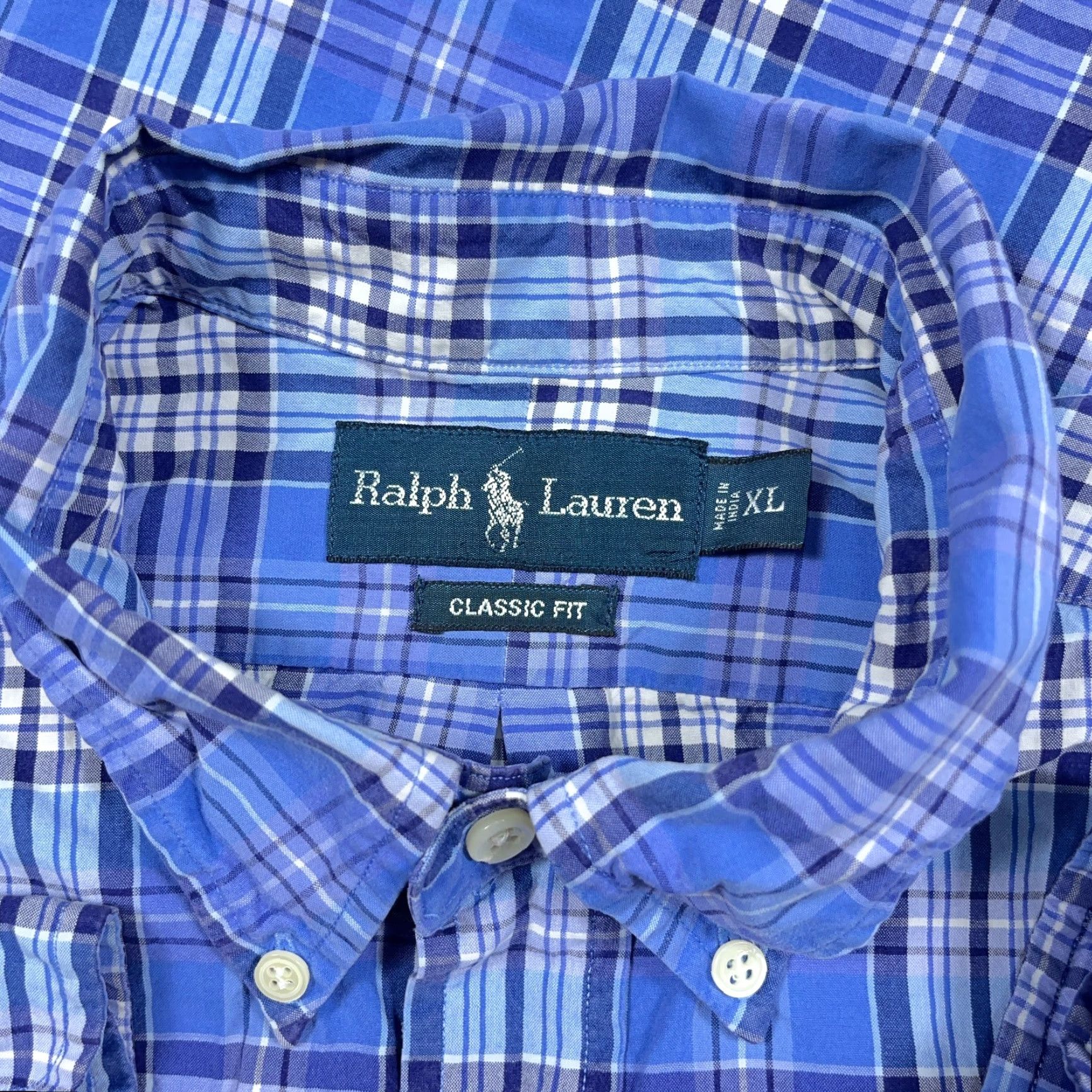 Ralph Lauren Ralph Lauren Shirt Men XL Classic Fit Blue Plaid Button Up Dress Poplin Tartan Size 46R - 3 Thumbnail