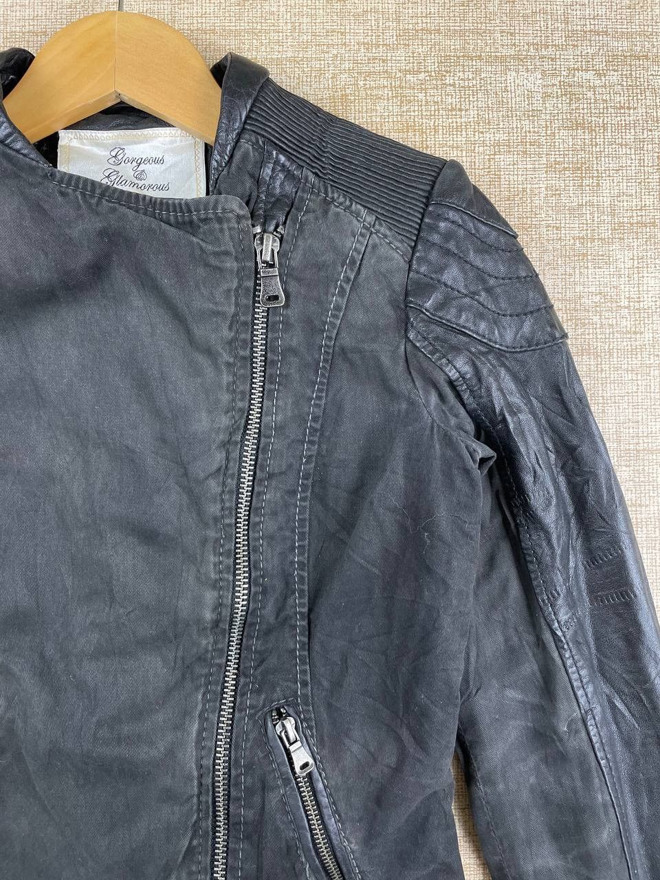 Vintage Vtg Gorgeous & Glamorous Double Collar Half Leather Jacket Size S / US 4 / IT 40 - 6 Thumbnail