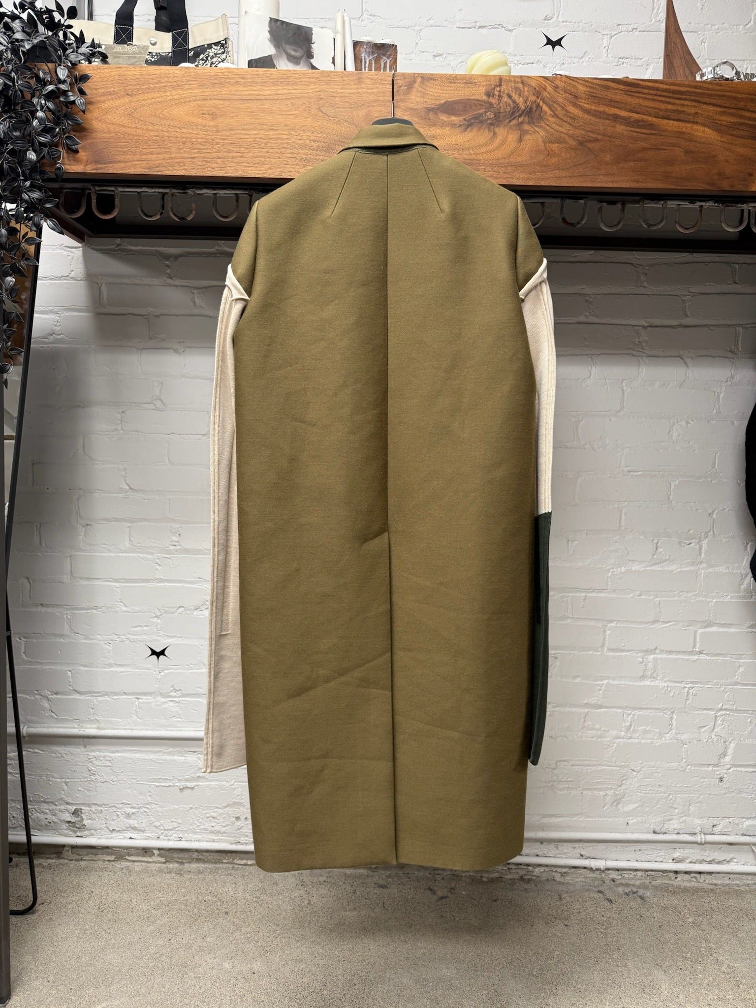 Rick Owens 1/12 AW2017 Rick Owens ‘Glitter’ Runway Panelled Wool/Cotton Full Length Coat Size US M / EU 48-50 / 2 - 5 Thumbnail