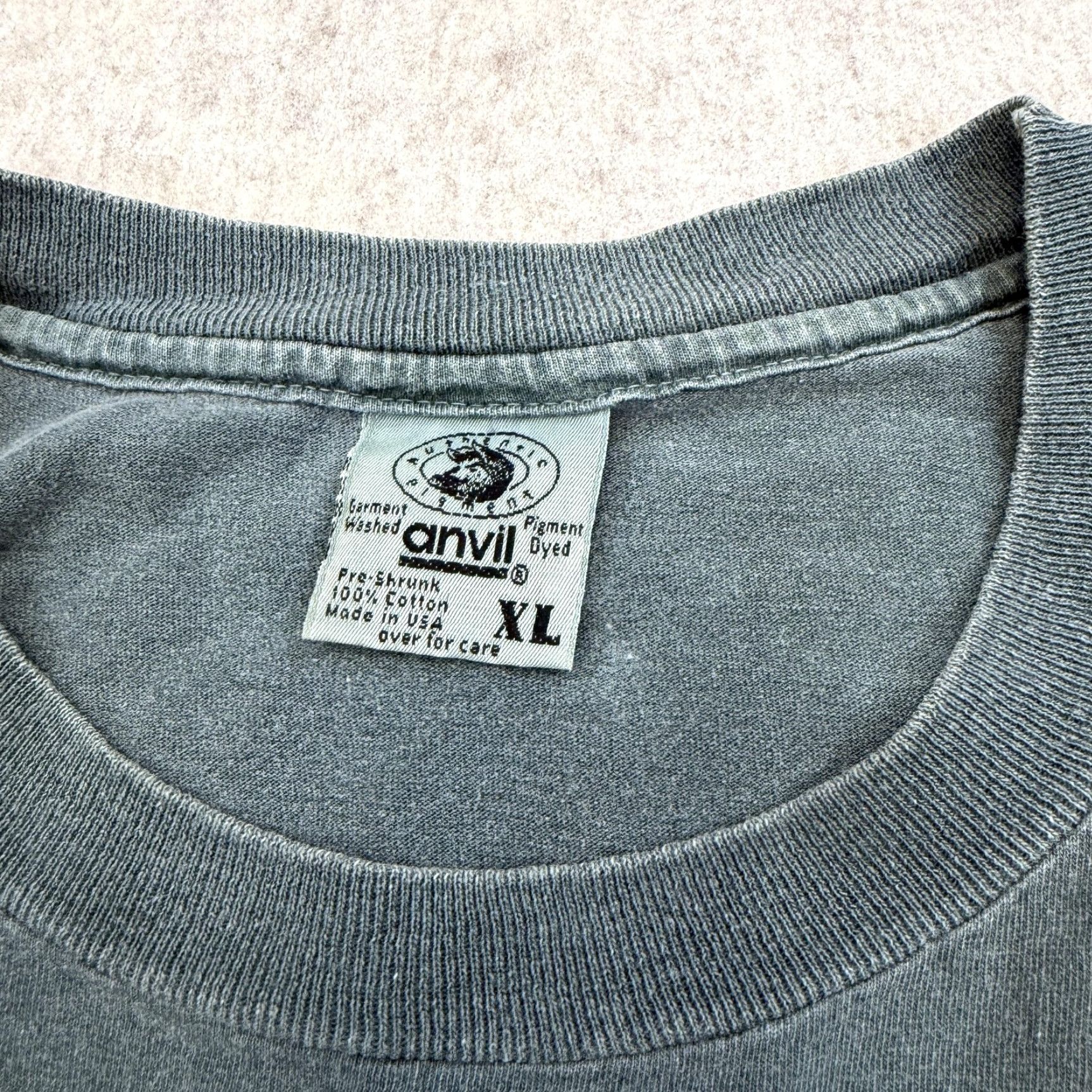 Anvil VINTAGE Anvil Shirt Mens XL Green Graphic Print Short Sleeve Crew Neck 90s Made USA Size US XL / EU 56 / 4 - 5 Thumbnail