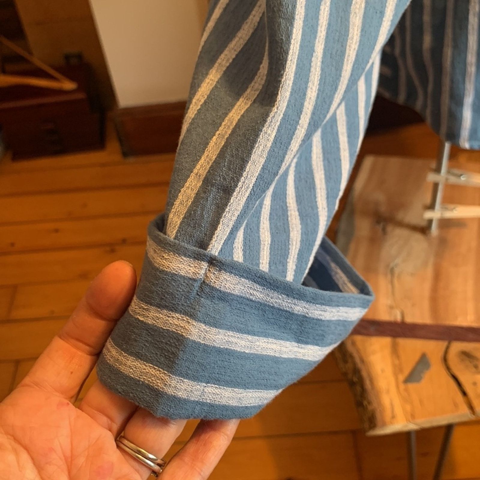 Vintage Suzanne Betro striped gauzy blouse tie front Size XL / US 12-14 / IT 48-50 - 5 Thumbnail