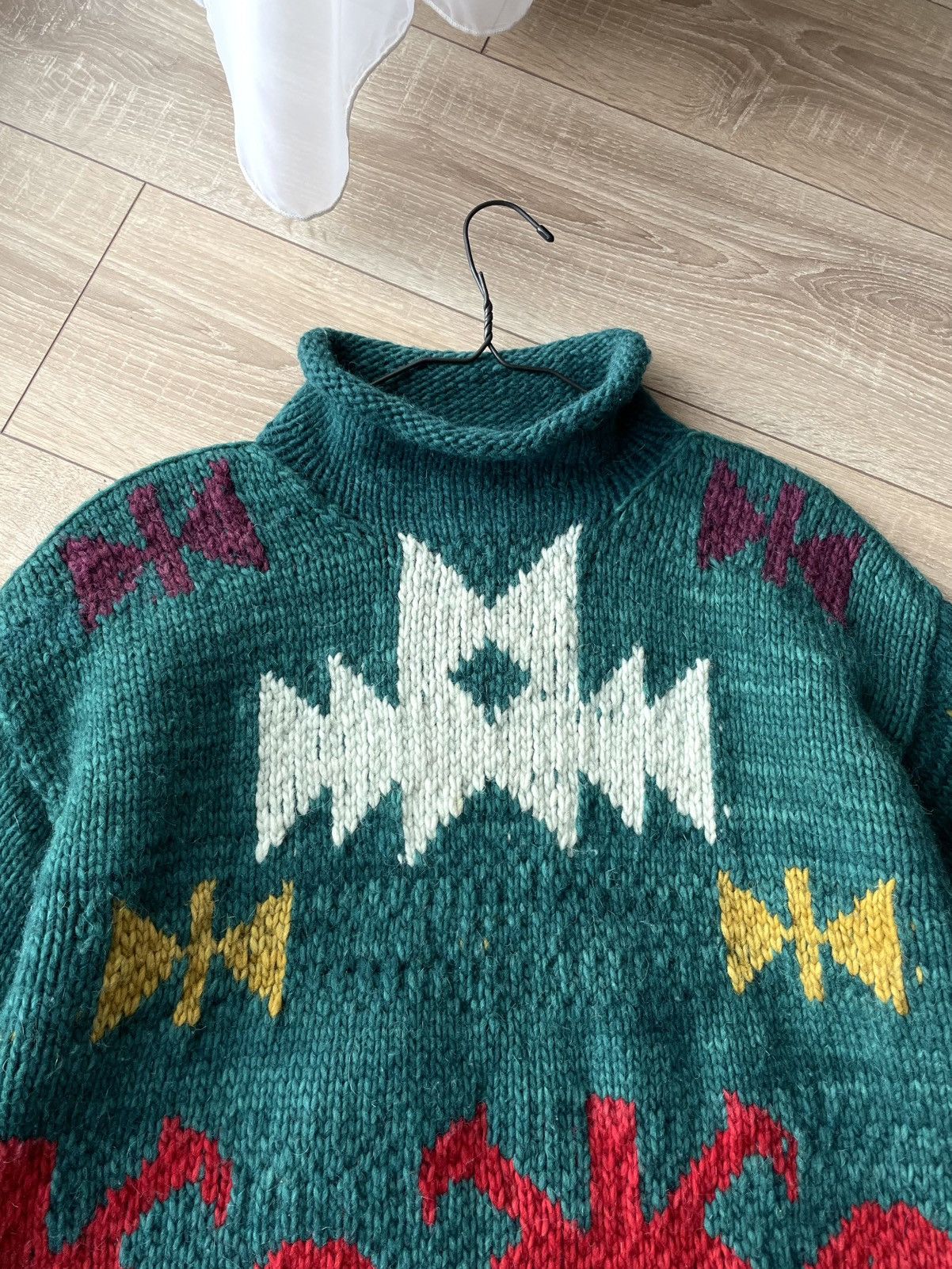 Vintage Vintage Pachamama Aztec Navajo Wool Knit Chunky Sweater RRL Size US XL / EU 56 / 4 - 3 Thumbnail