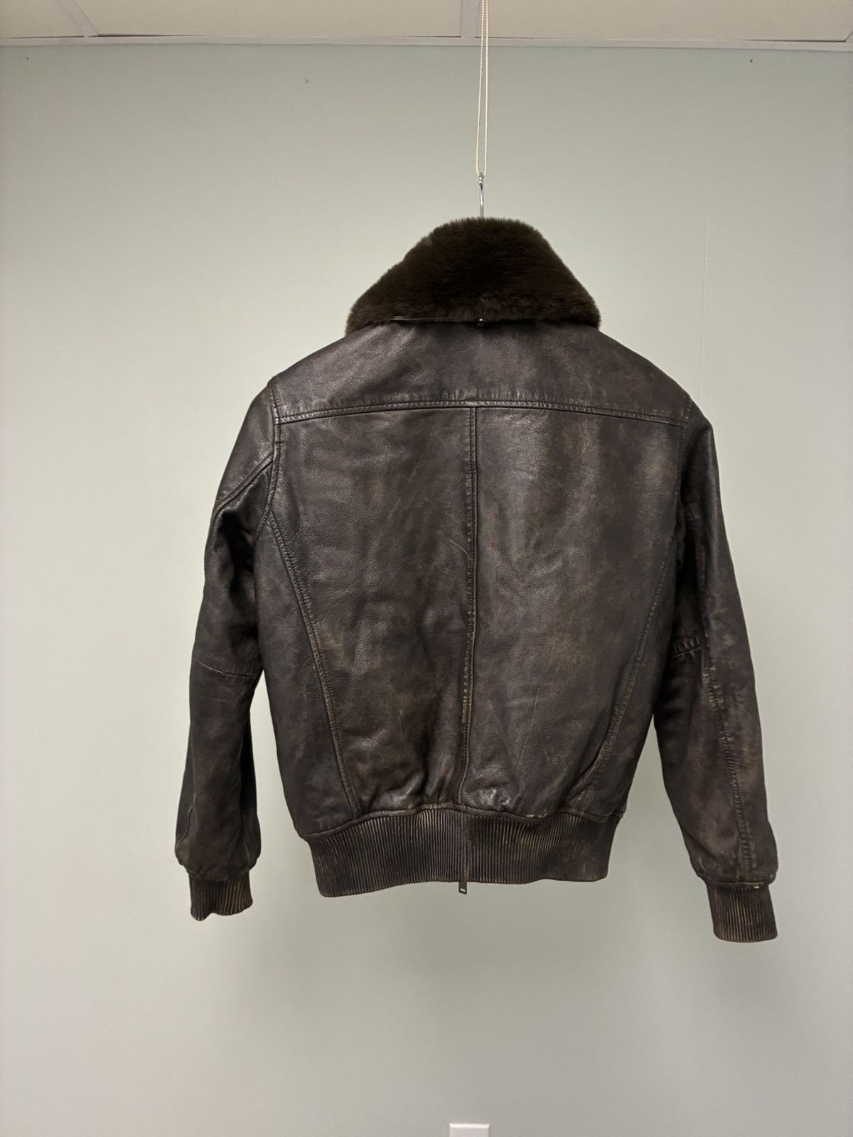 John Varvatos Tommy Bomber Removable Shearling Collar Leather small Size US S / EU 44-46 / 1 - 15 Thumbnail