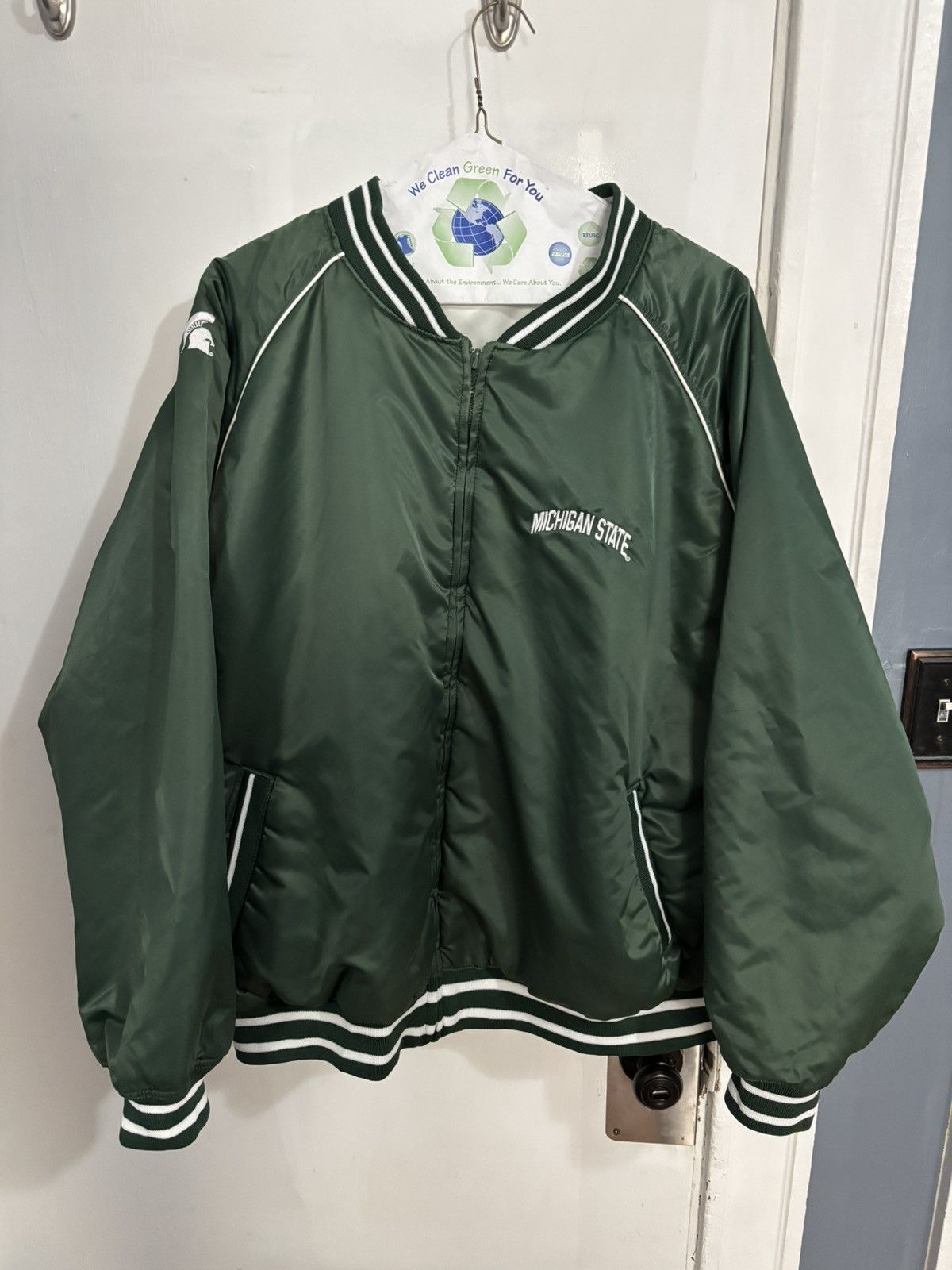 Starter Michigan State 90s Era Vintage Reversible Bomber Jacket XXL Size US XXL / EU 58 / 5 - 1 Thumbnail