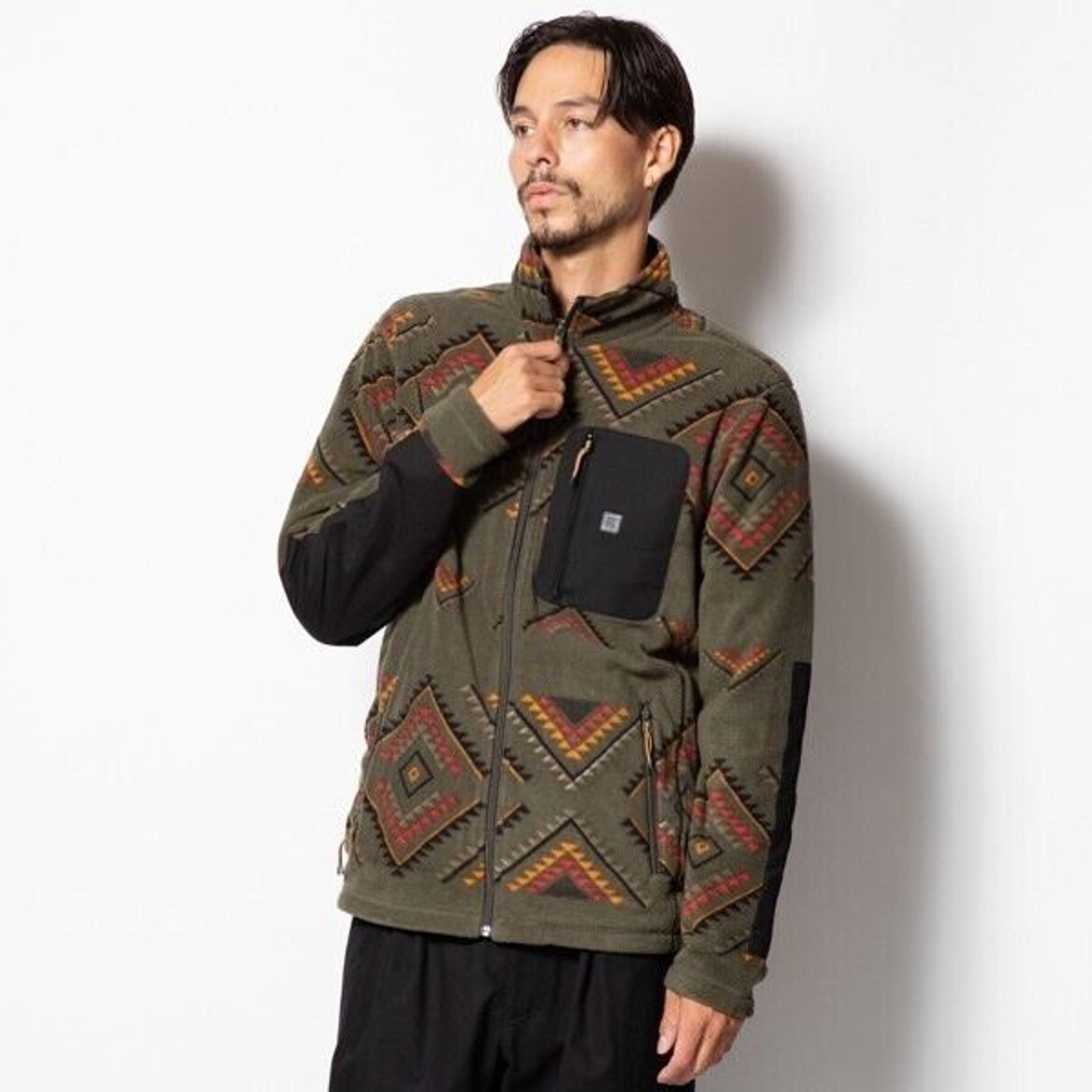 Roark Roark Fleece L Green Manawa Tapu Maori Tribal Full Zip Aztec Size US L / EU 52-54 / 3 - 2 Thumbnail