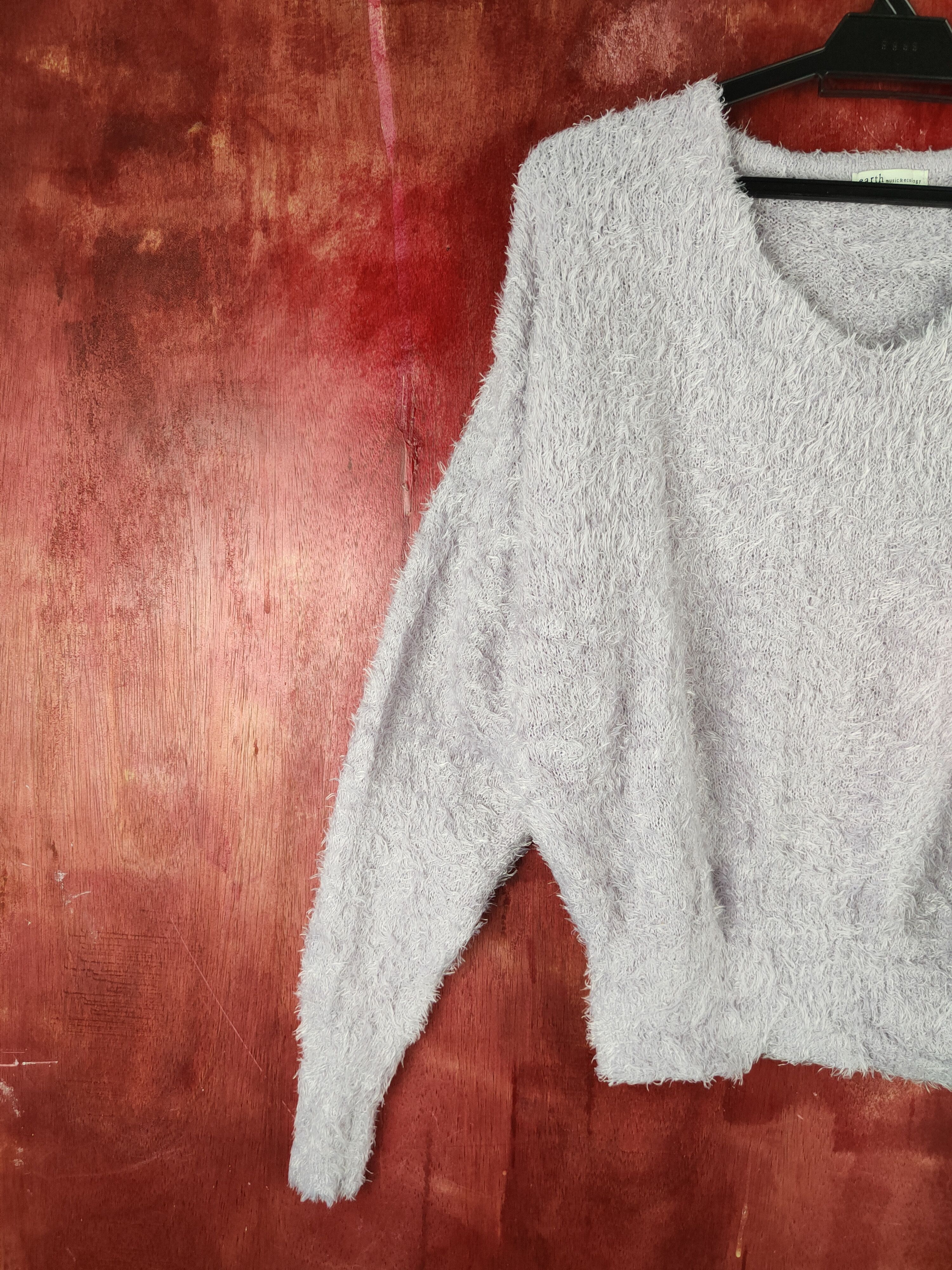 Homespun Knitwear Earth Music & Ecology Purple Fur Mohair Knitwear #S1978 Size M / US 6-8 / IT 42-44 - 3 Thumbnail