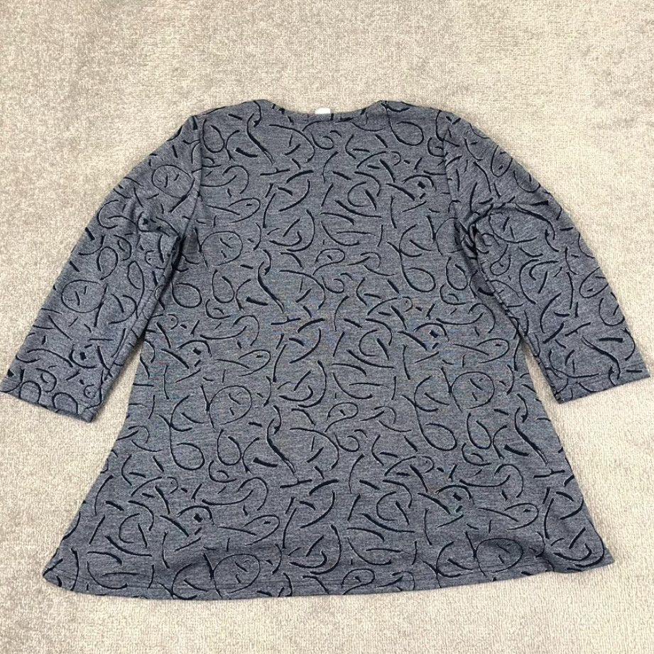 Vintage Yushi Blouse Womens Medium Blue Abstract Artsy Stretch Pockets 3/4 Sleeve Size M / US 6-8 / IT 42-44 - 7 Thumbnail