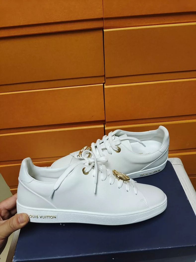 Louis Vuitton Women's White Louis Vuitton Lace-up Sneakers-2507 Size US 7 / IT 37 - 2 Thumbnail
