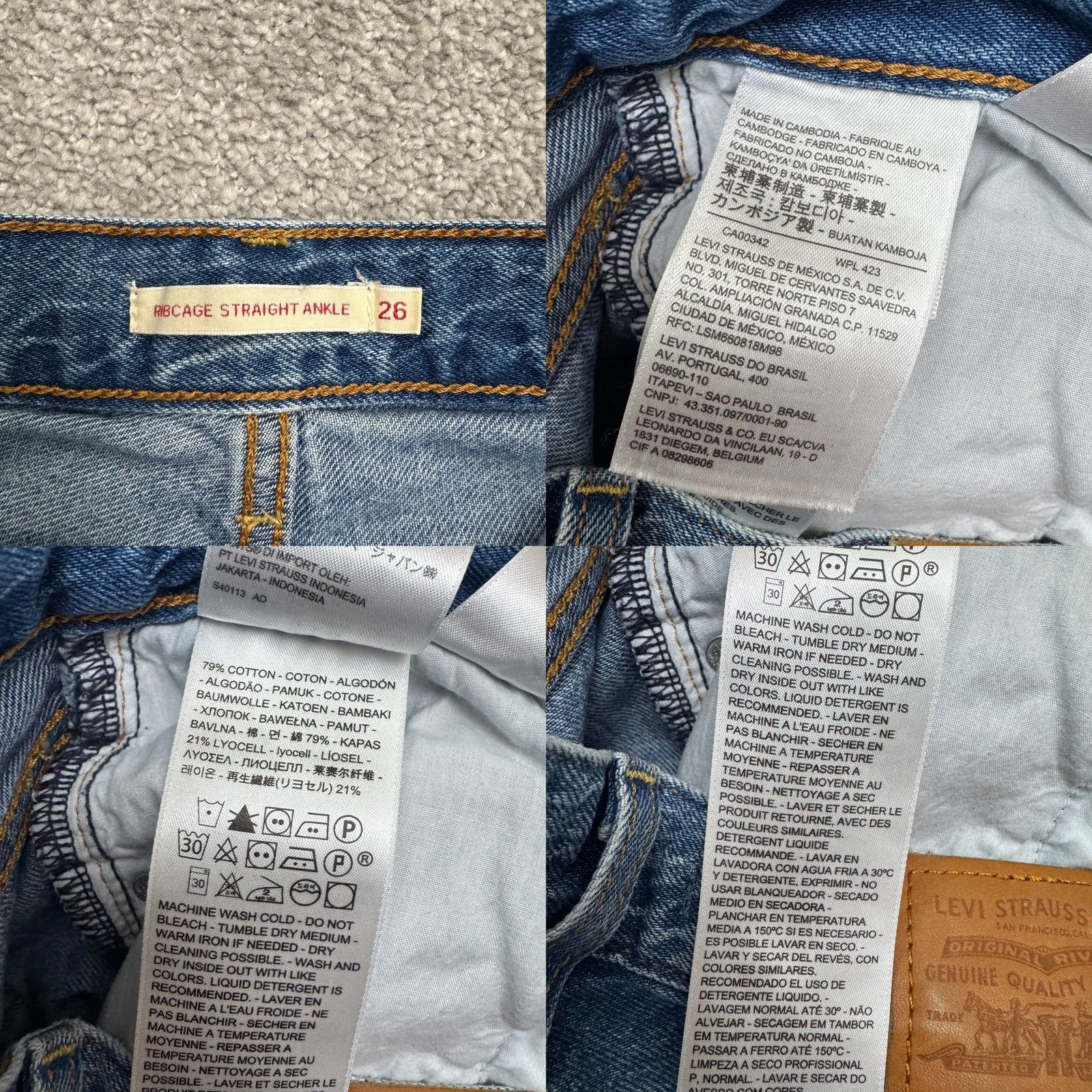 Levi's Levi's Ribcage Straight Ankle Jeans Womens 26 Blue Medium Wash Button Fly Denim Size 26" / US 2 / IT 38 - 8 Thumbnail