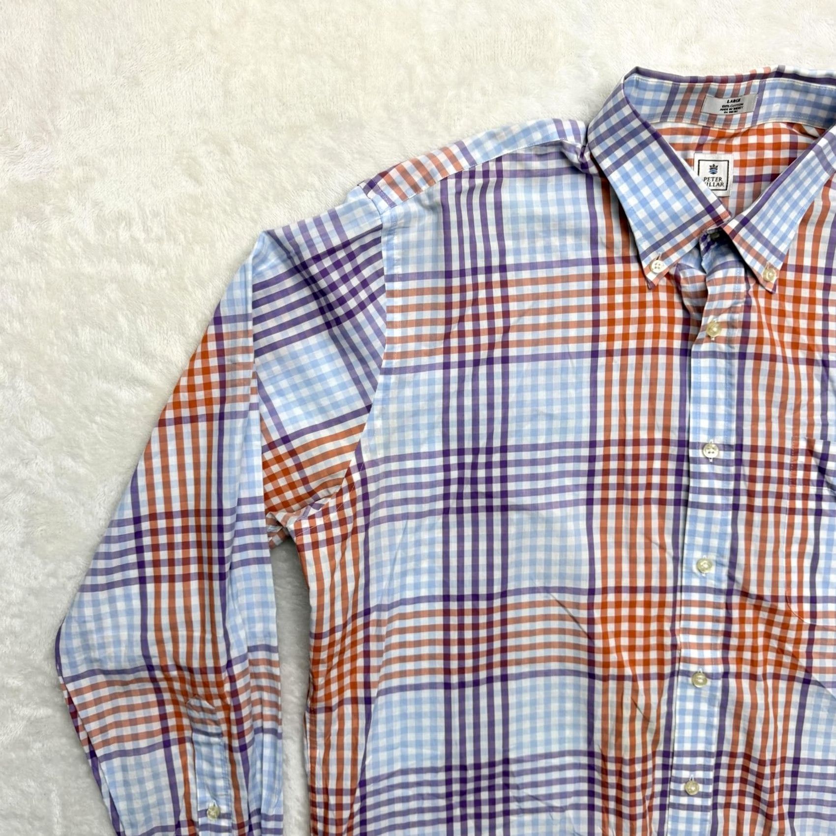 Peter Millar Peter Millar Shirt Mens Large Multicolor Plaid Button Down Long Sleeve Cotton Size US L / EU 52-54 / 3 - 5 Thumbnail