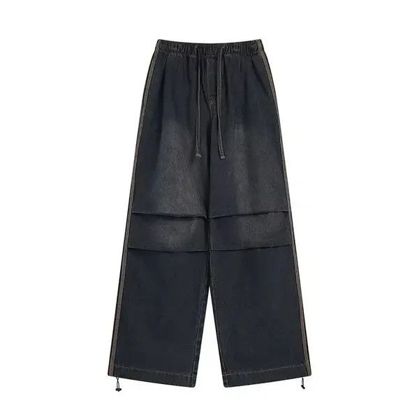 Japanese Brand Mikami x Miyo Vintage washed black baggy wide leg jeans Size US 33 - 5 Thumbnail
