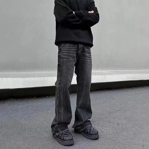 VIBE Black Opium Stacked Denim Jeans Size US 32 / EU 48 - 3 Thumbnail