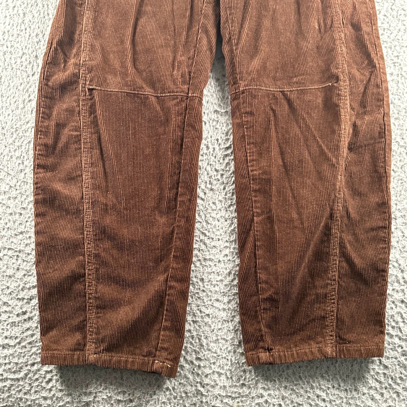 Parker Parke Corduroy Pants Womens 24 Brown Barrel Leg High Rise Button Fly 100% Cotton Size 42" / US 20 - 3 Thumbnail