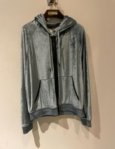Tom Ford o1w1db10225 TFJ265 Velvet Zip-up Hoodie in Blue Size US L / EU 52-54 / 3 - 1 Preview