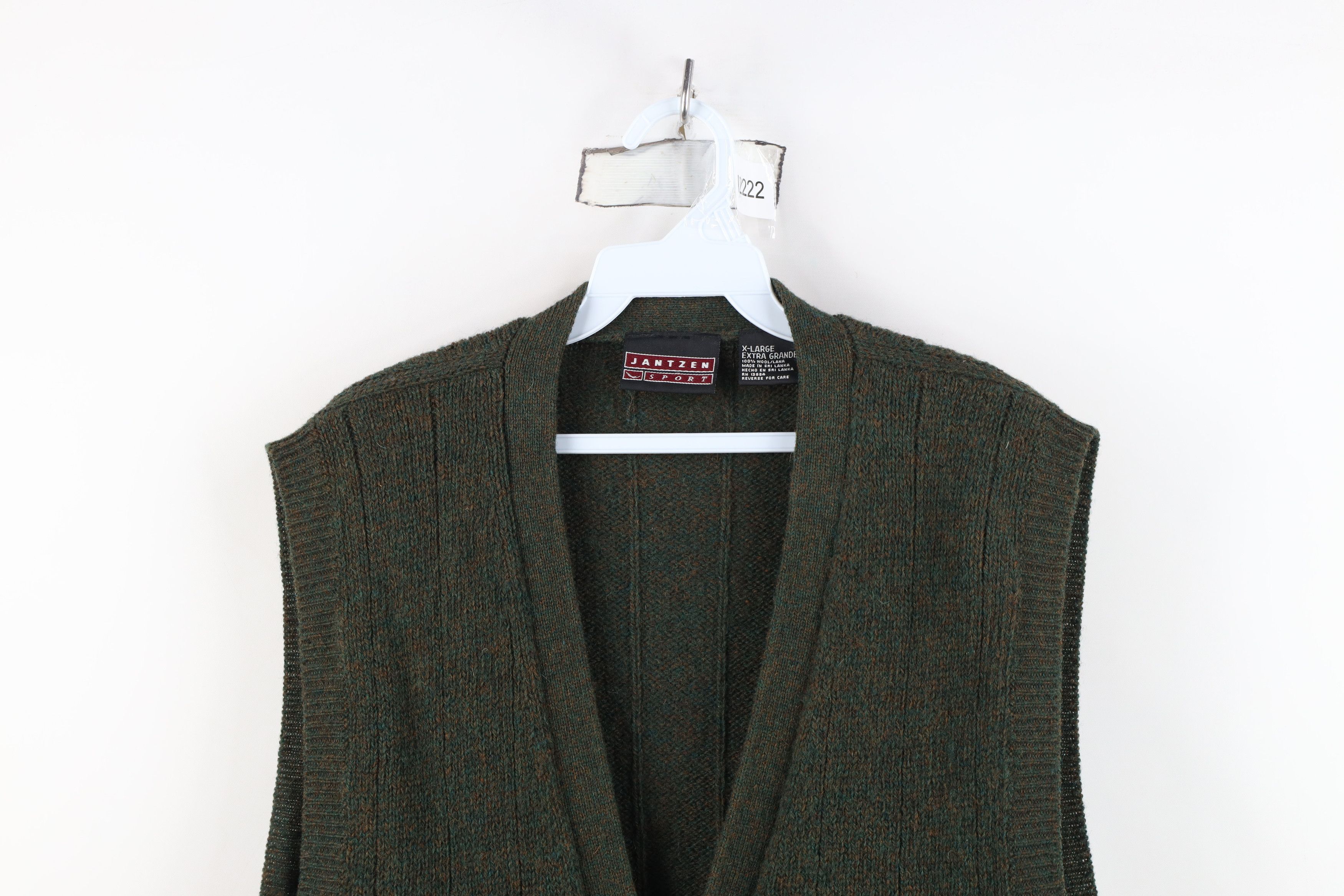 Vintage Vintage 90s Streetwear Ribbed Cardigan Sweater Vest Green Size US XL / EU 56 / 4 - 2 Thumbnail