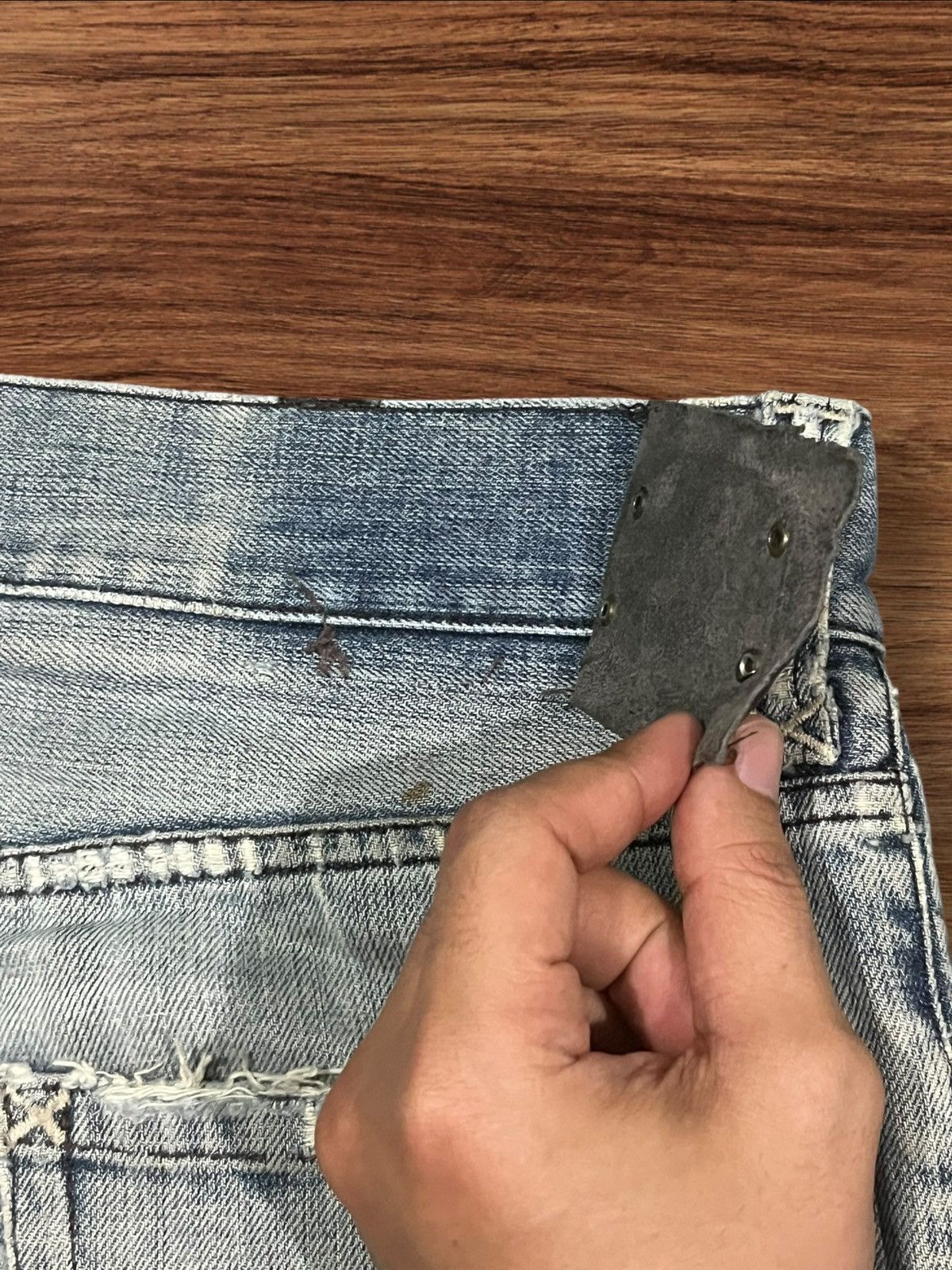 Dolce & Gabbana Y2K Dolce & Gabbana Distressed Sashiko Style Faded Blue Jean Size US 35 - 13 Thumbnail