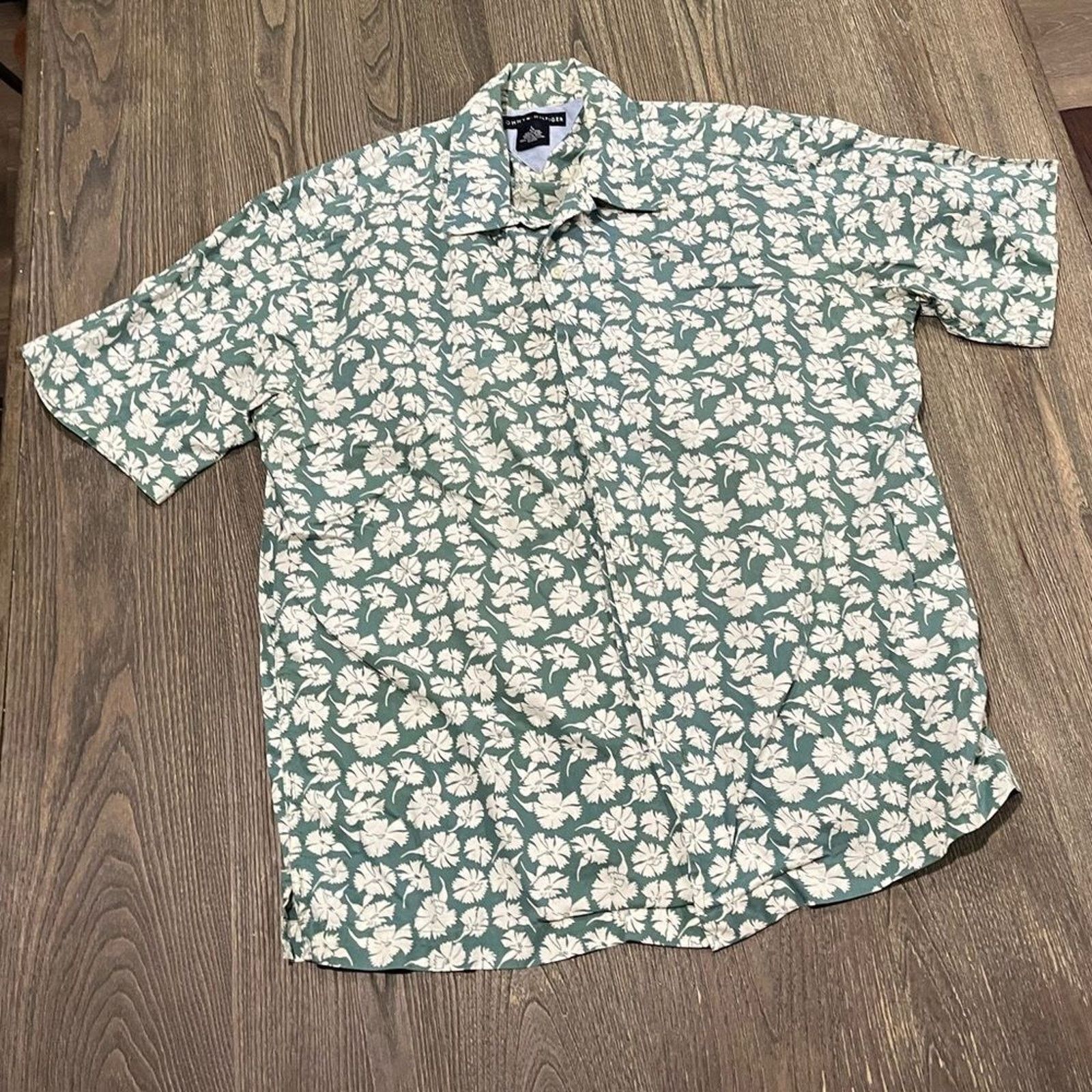 Tommy Hilfiger Tommy Hilfiger Button Up Shirt Short Sleeves Pocket Floral L Size US L / EU 52-54 / 3 - 1 Thumbnail