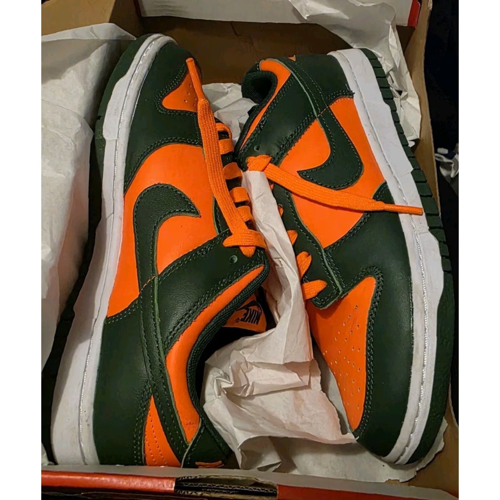Nike **Nike Dunk Low Green 2022 Authentic Size 8.5 Miami Hurricanes** User: Nike Dunk Low Green 2022 Authentic Size 8.5 Miami Hurricanes Size US 9 / EU 42 - 2 Thumbnail