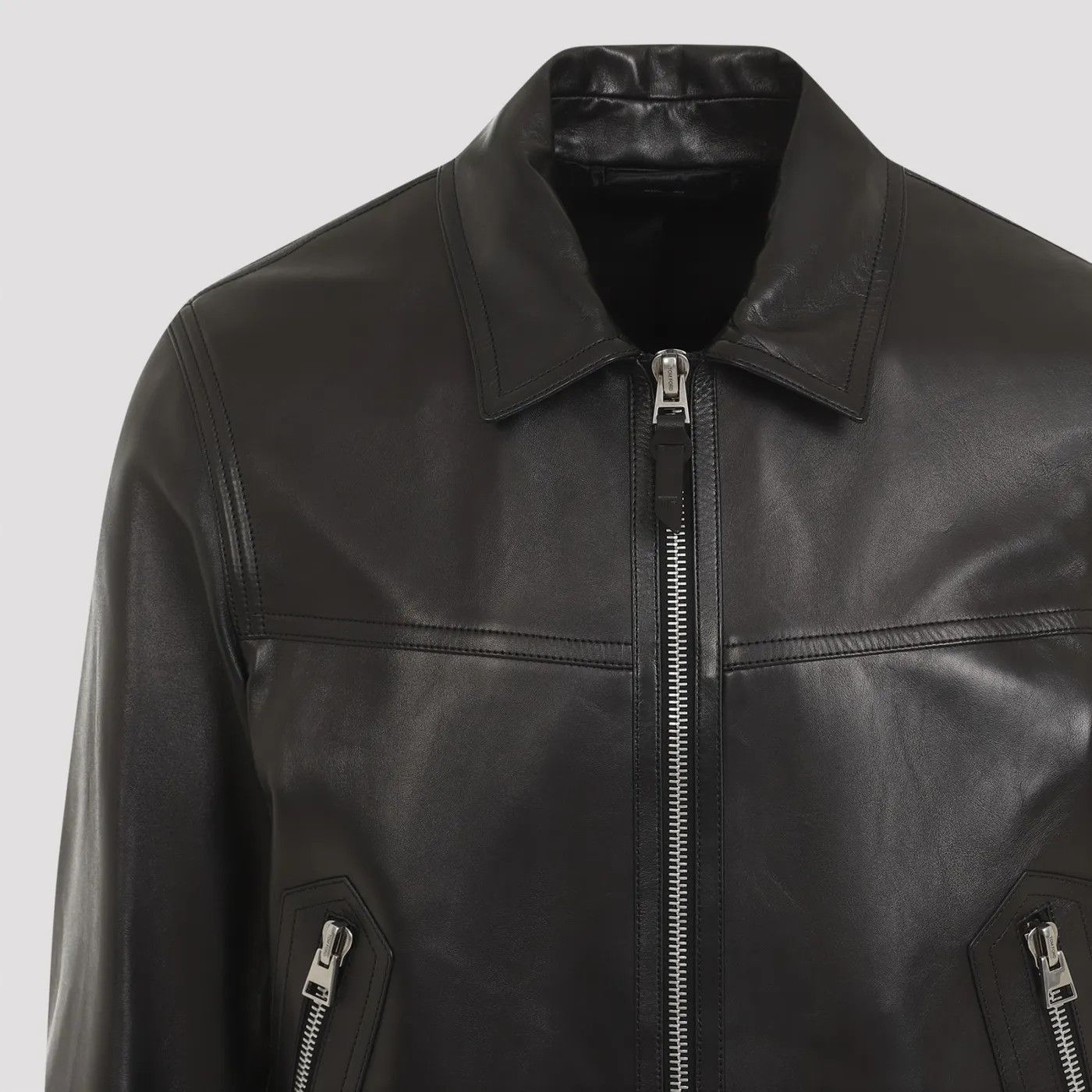 o1w1db10425 LBB004 Leather Jacket in Black