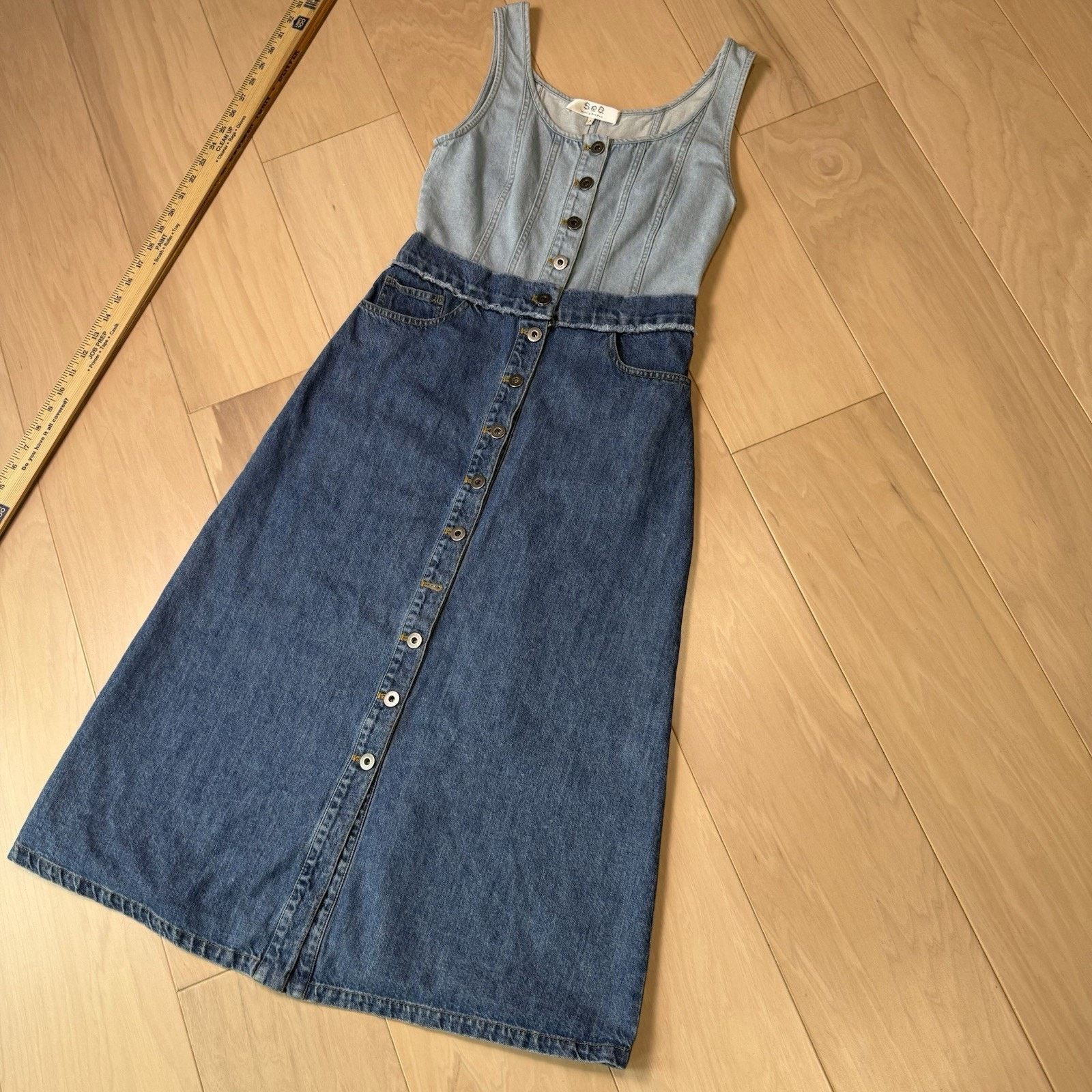 Other Sea New York Denim Dress Women's 4 Blue Sleeveless Sumer Size S / US 4 / IT 40 - 11 Thumbnail