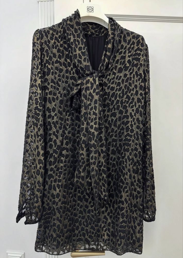 Saint Laurent Paris Saint Laurent Tiger Camo Silk Dress Size XS / US 0-2 / IT 36-38 - 1 Thumbnail