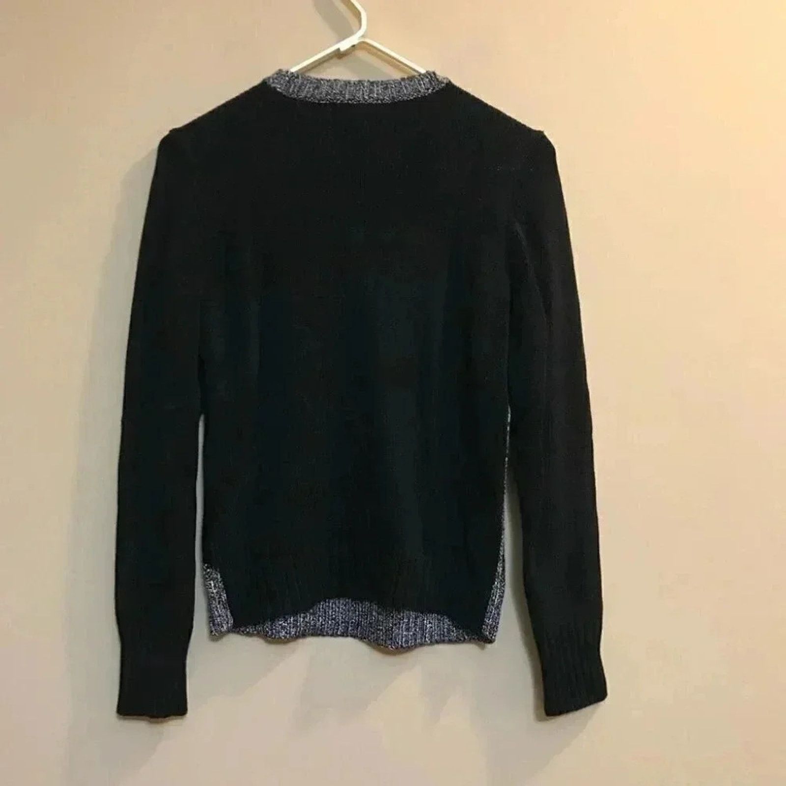Chaps Chaps sz Petite M Black Colorblock Knit Top Sweater Pullover Size M / US 6-8 / IT 42-44 - 4 Thumbnail