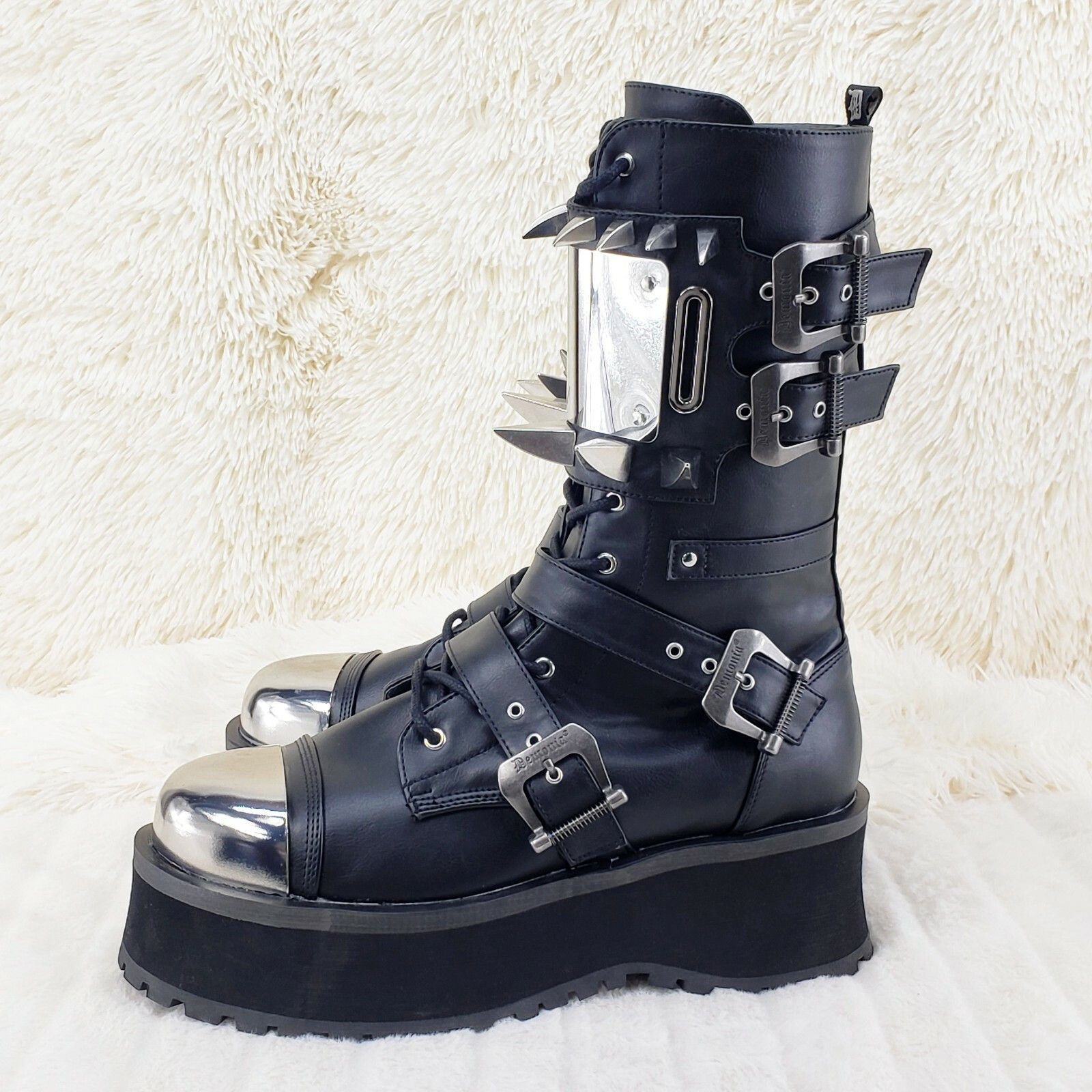 Other GraveDigger 250 Claw Spike Black Lace Up Boots Mid Calf Men Size US 9 / EU 42 - 6 Thumbnail