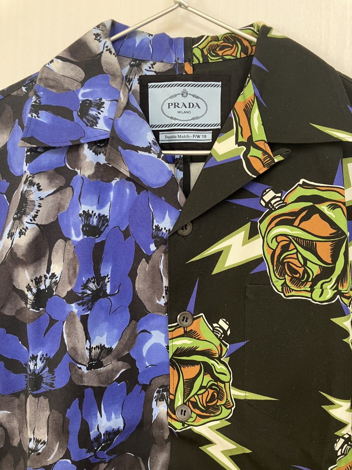 Prada Prada Double Match FW19 Heavyweight Poplin Bowling Shirts Size US S / EU 44-46 / 1 - 4 Thumbnail