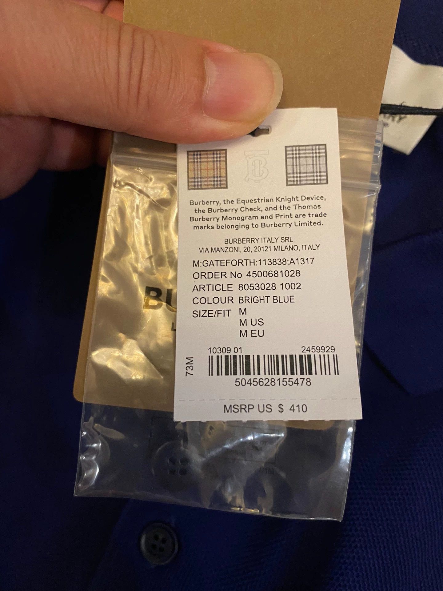 Burberry BURBERRY Deep Blue Polo Shirt M Size US M / EU 48-50 / 2 - 5 Thumbnail