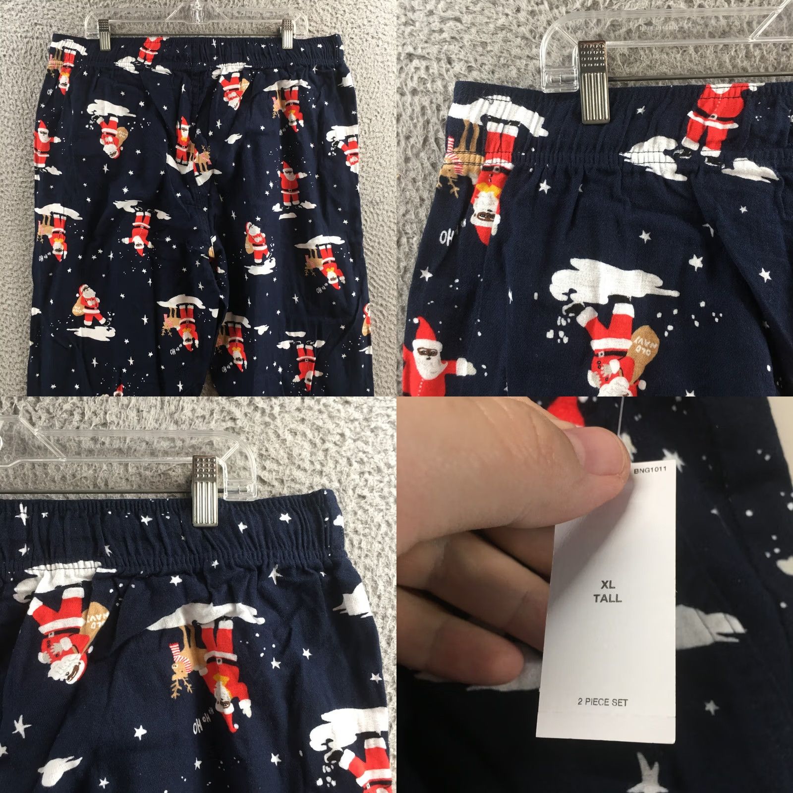 Old Navy Old Navy Sleepwear Pants Mens XL Tall Blue Santa Print Cotton Elastic Waist NEW Size US 36 / EU 52 - 9 Thumbnail
