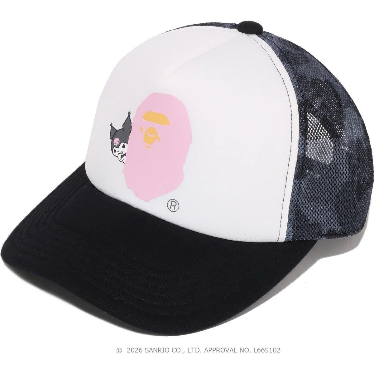 Bape A BATHING APE Sanrio Kuromi Hello Kitty ABC CAMO MESH CAP Size ONE SIZE - 2 Thumbnail