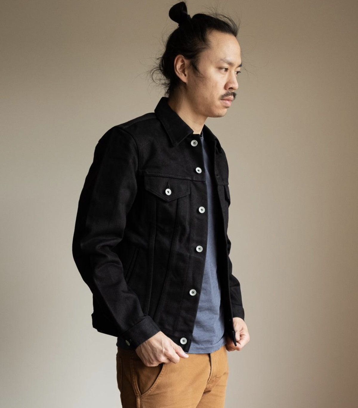 Iron Heart Iron Heart IH-526-SBG 21oz Extra Heavy Denim Jacket Black Size US XXL / EU 58 / 5 - 1 Thumbnail