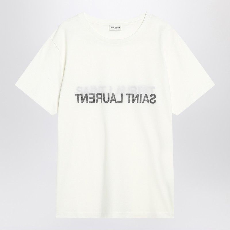 Saint Laurent White Cotton Crew-Neck T-Shirt