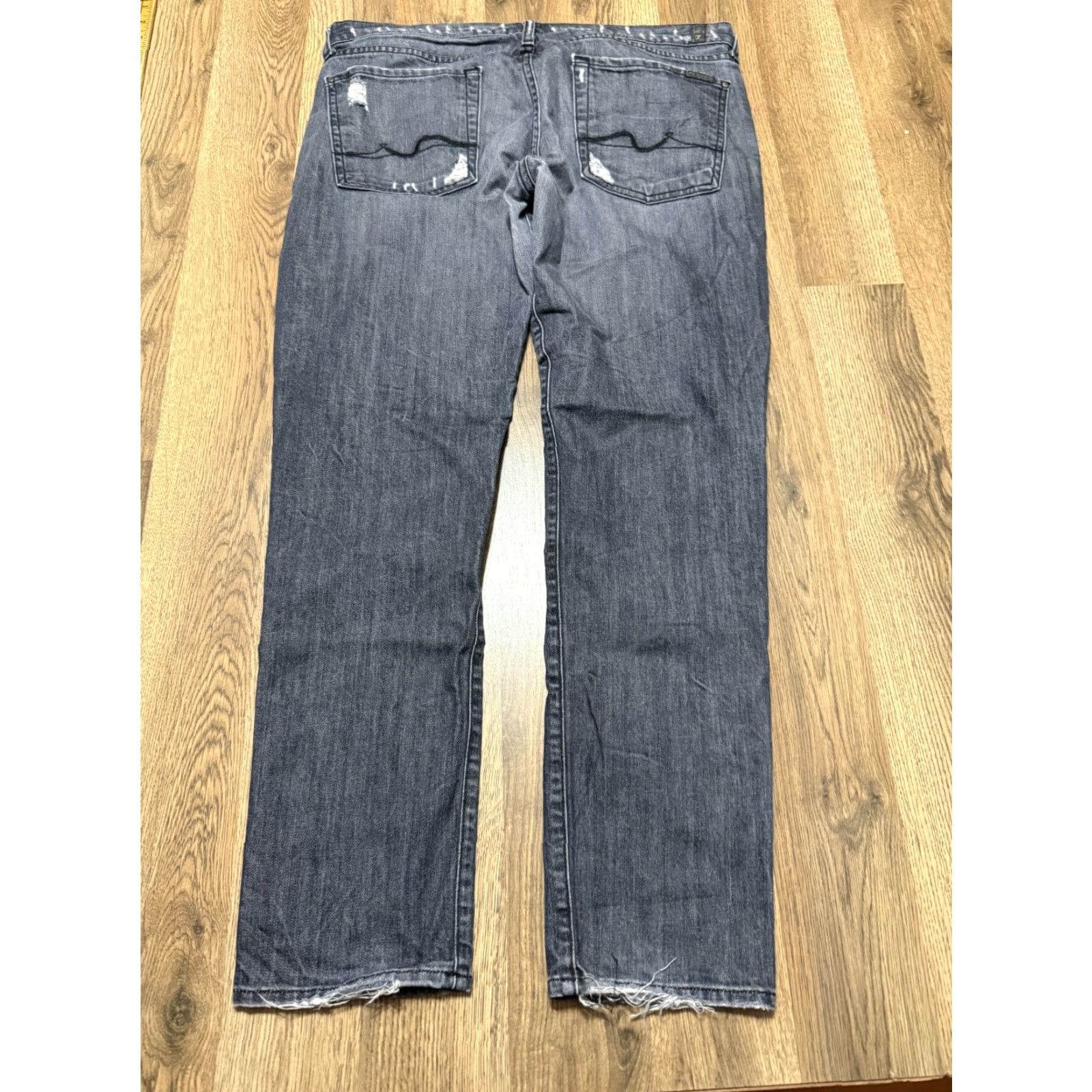 7 For All Mankind 7 For All Mankind Jeans Women's 35 Black Denim Josefina Pockets 5-Pocket Straight Inseam 29 Vintage? No Size 24" / US 00 / IT 34 - 2 Thumbnail