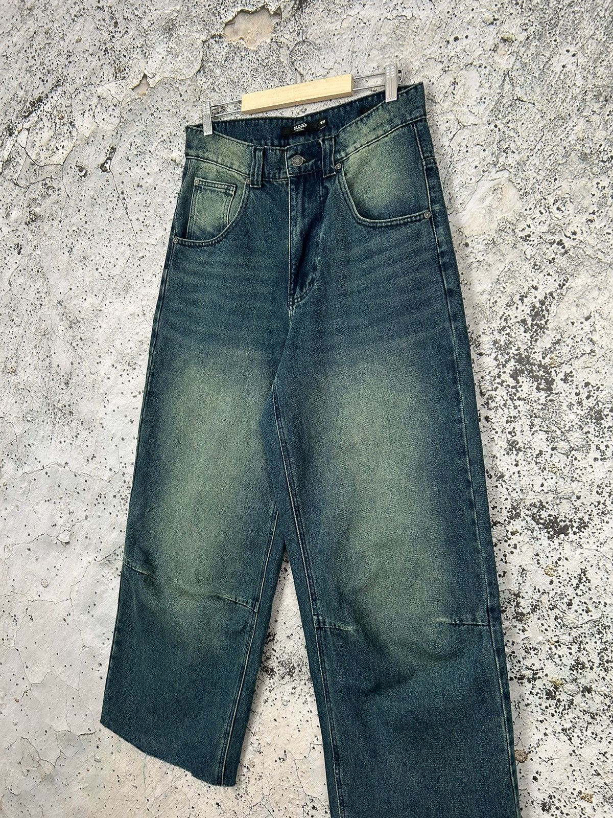 Jaded London Vintage Jaded London Colossus Fit Thrashed Blue Green Denim Size US 30 / EU 46 - 2 Thumbnail