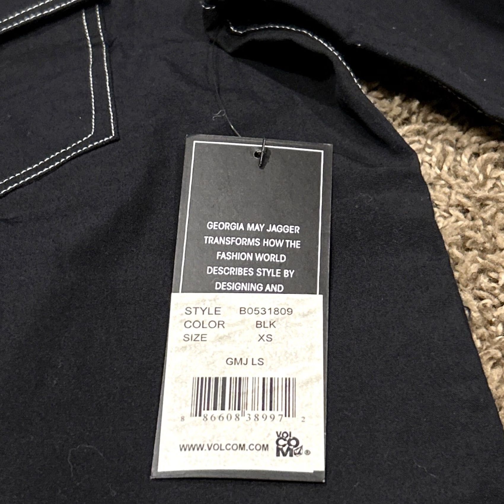 Volcom VINTAGE Volcom GMJ Georgia May Jagger BLACK Long Sleeve Button Snap Shirt Women's XS Size XS / US 0-2 / IT 36-38 - 2 Thumbnail