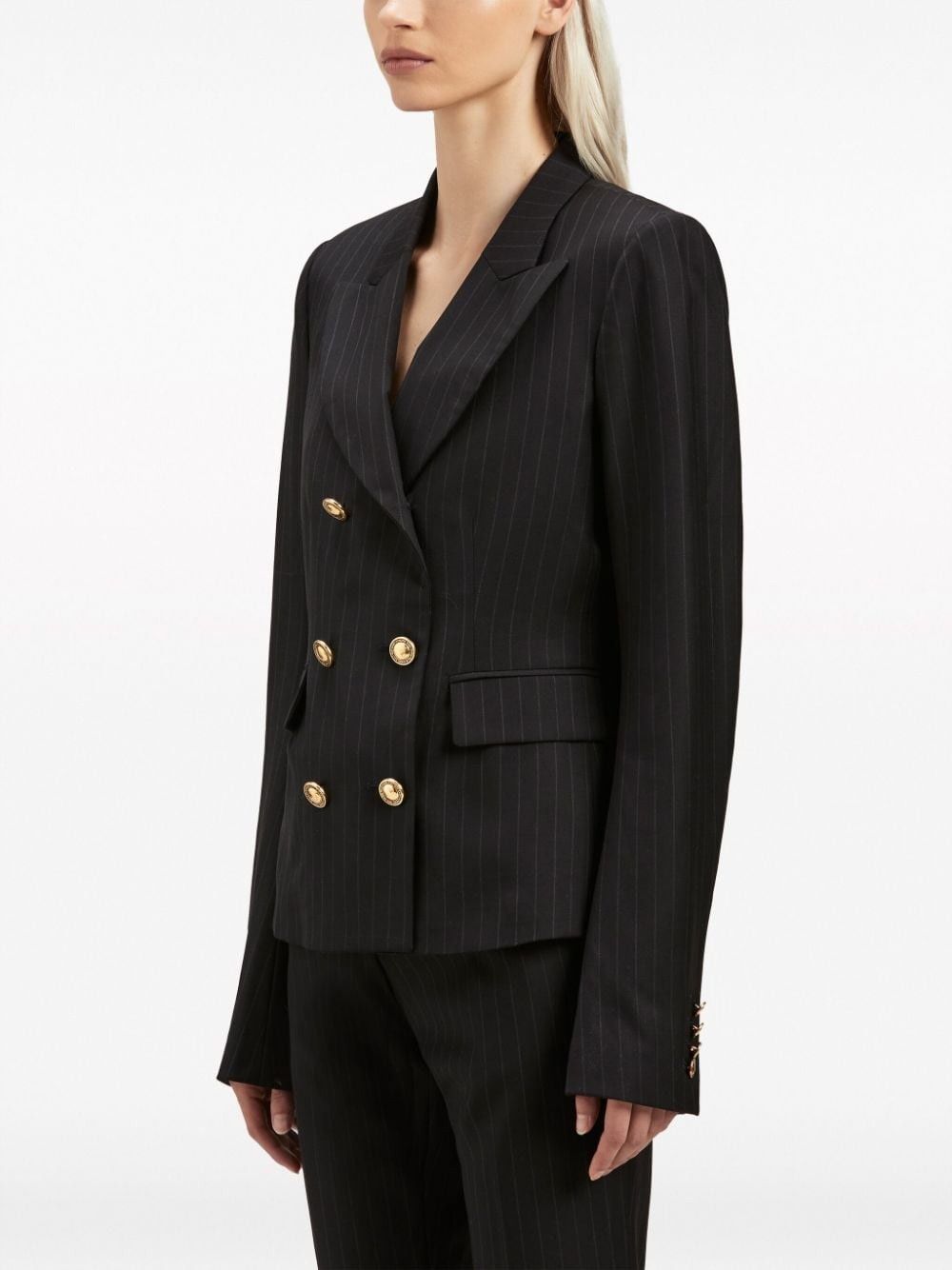Palm Angels o1y1125 Pinstriped Blazer in Midnight Blue Size S / US 4 / IT 40 - 3 Thumbnail