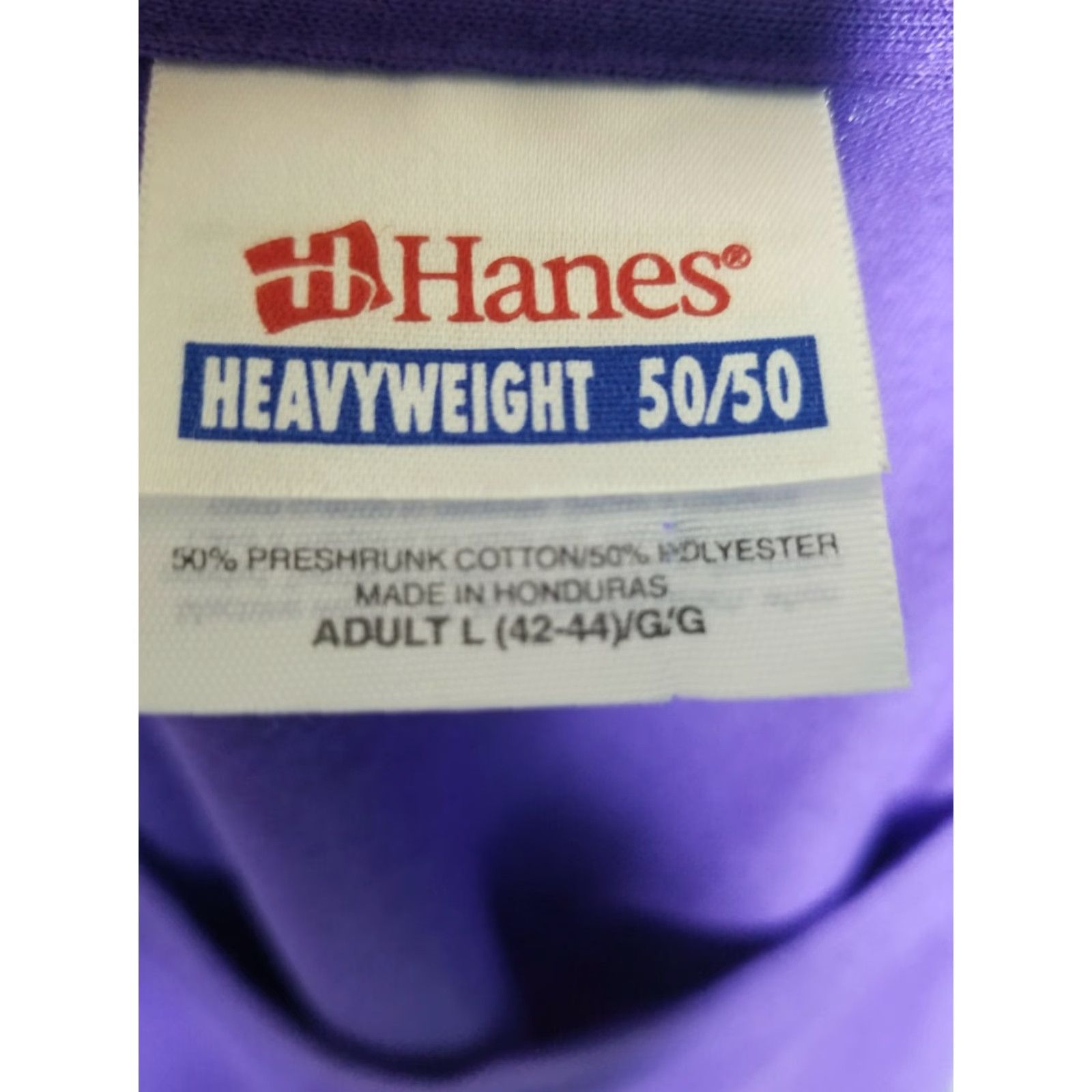Hanes VINTAGE Hanes T-Shirt Mens L Mardi Gras Purple Texas Gator Crawfish Mask 2007 USA Party Graphic Print Short Sleeve Crew Neck Size US L / EU 52-54 / 3 - 4 Thumbnail
